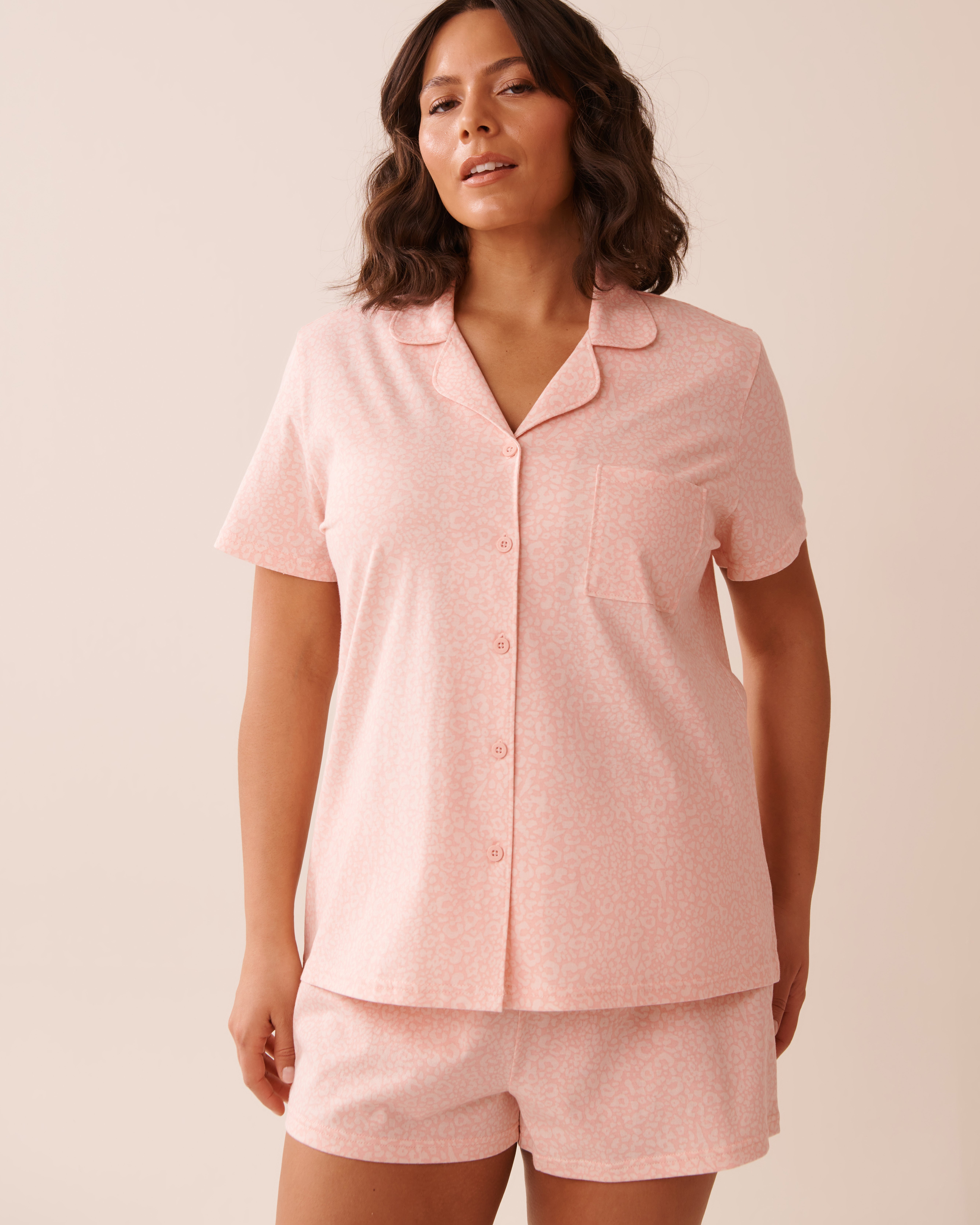 LA VIE EN ROSE Leopard Print Shirt PJ Set Pink Leopard 40400081 - View7