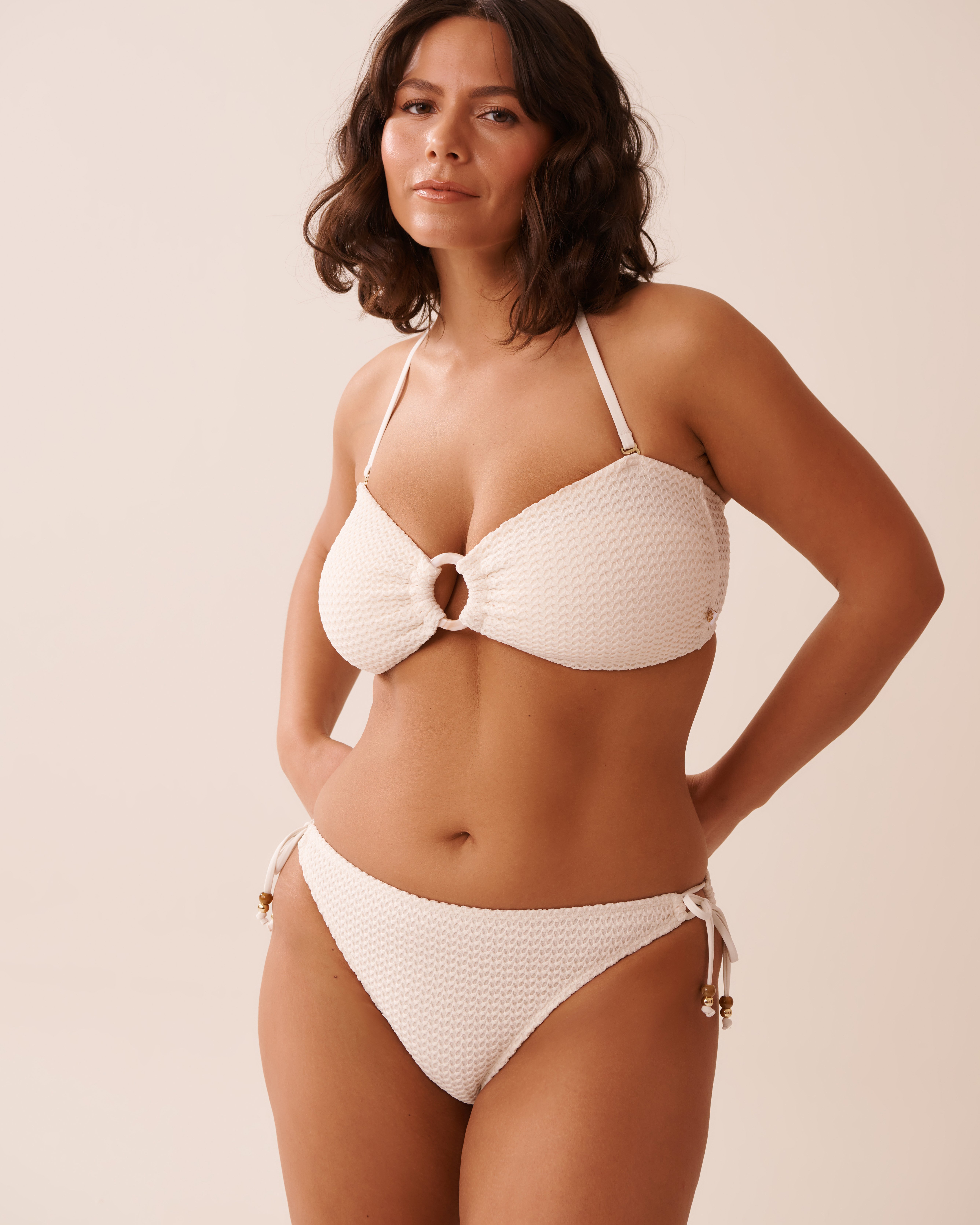 LA VIE EN ROSE AQUA Haut de bikini bandeau avec anneau en crochet COCONUT MILK Lait de coco 70100754 - View2
