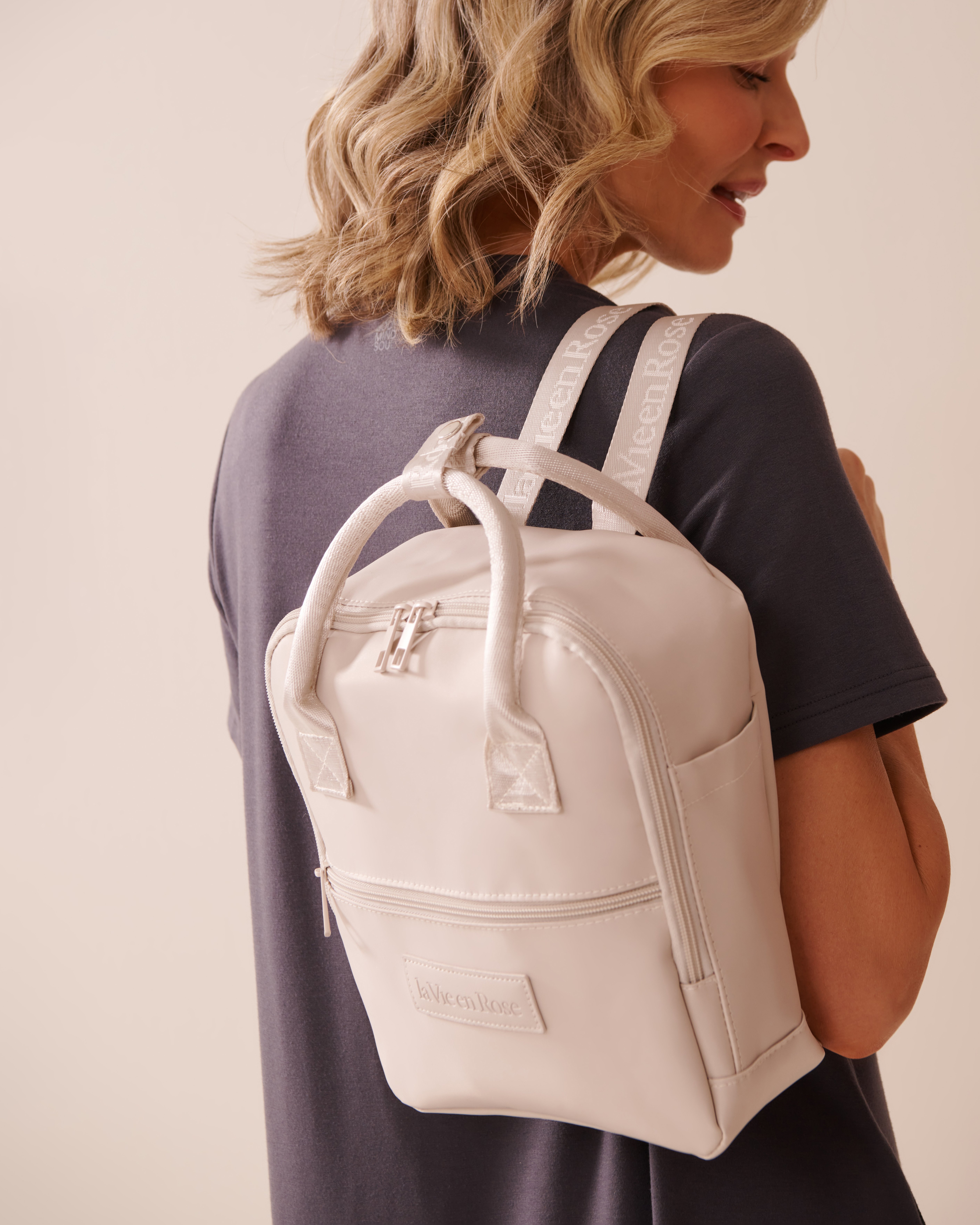 LA VIE EN ROSE Mini Backpack Light Beige 40700392 - View6