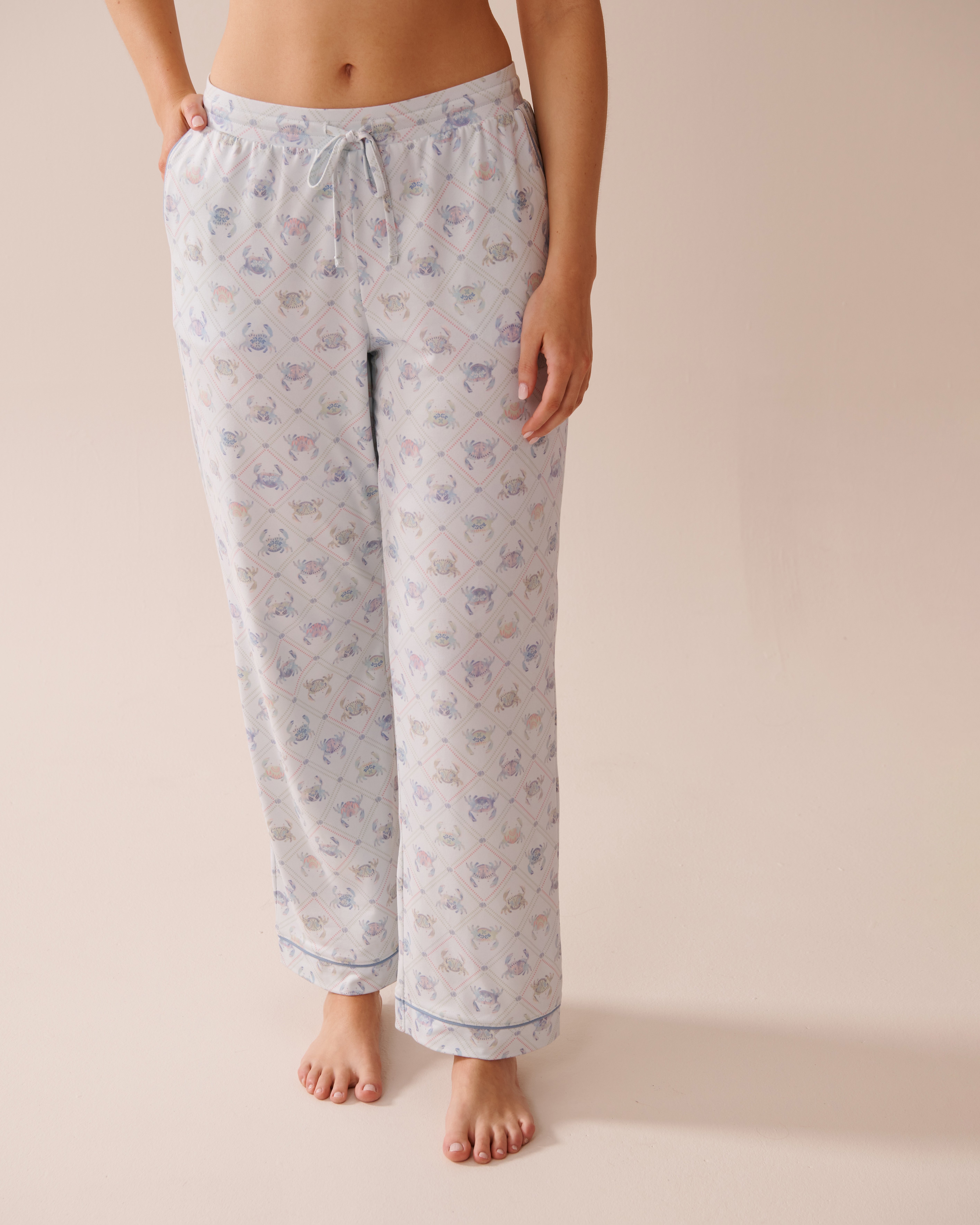 LA VIE EN ROSE Pantalon de pyjama ultra doux imprimé crabe Bleu mer/Crabe 40200728 - View2