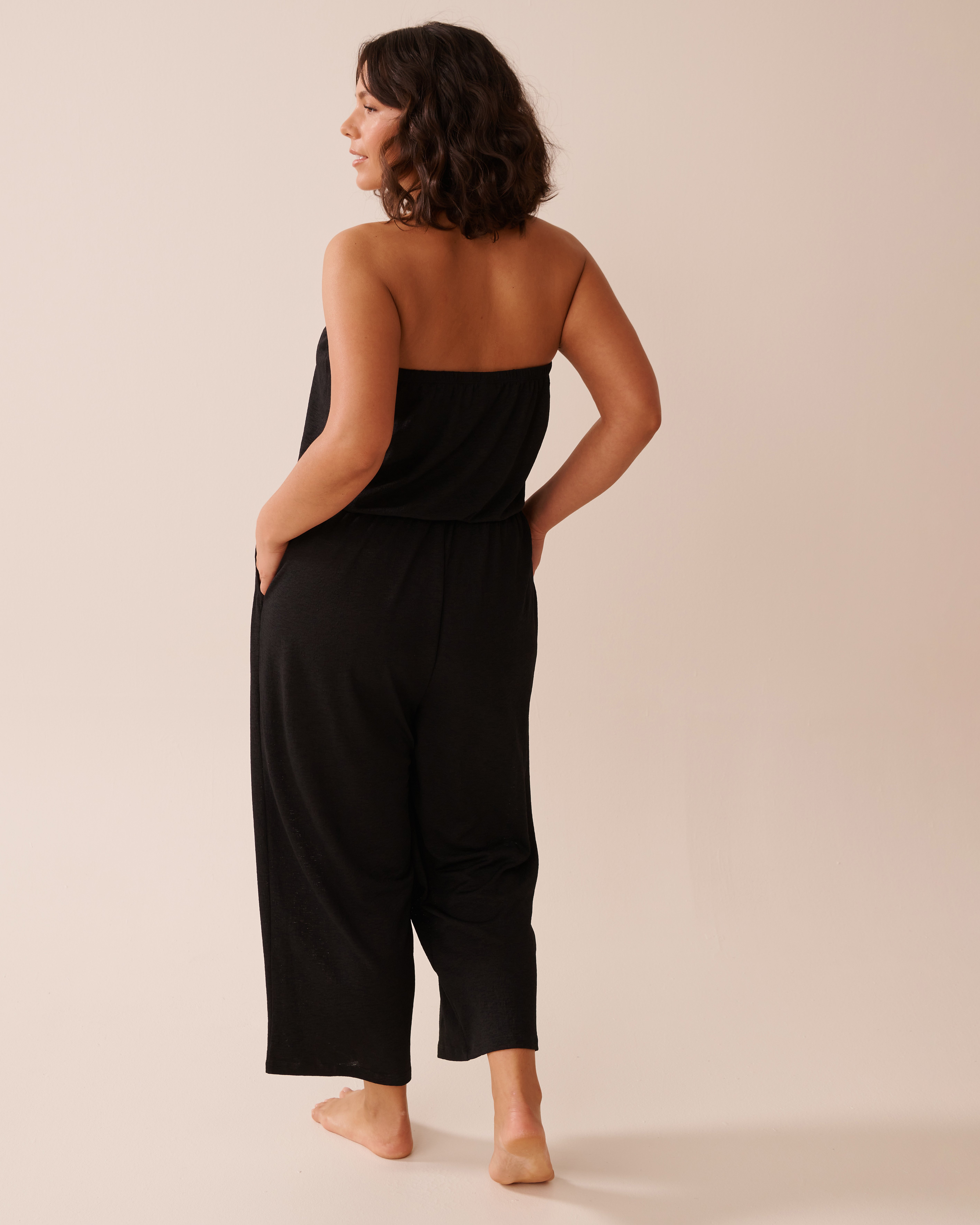 LA VIE EN ROSE AQUA Sleeveless Jumpsuit Black 80300116 - View5