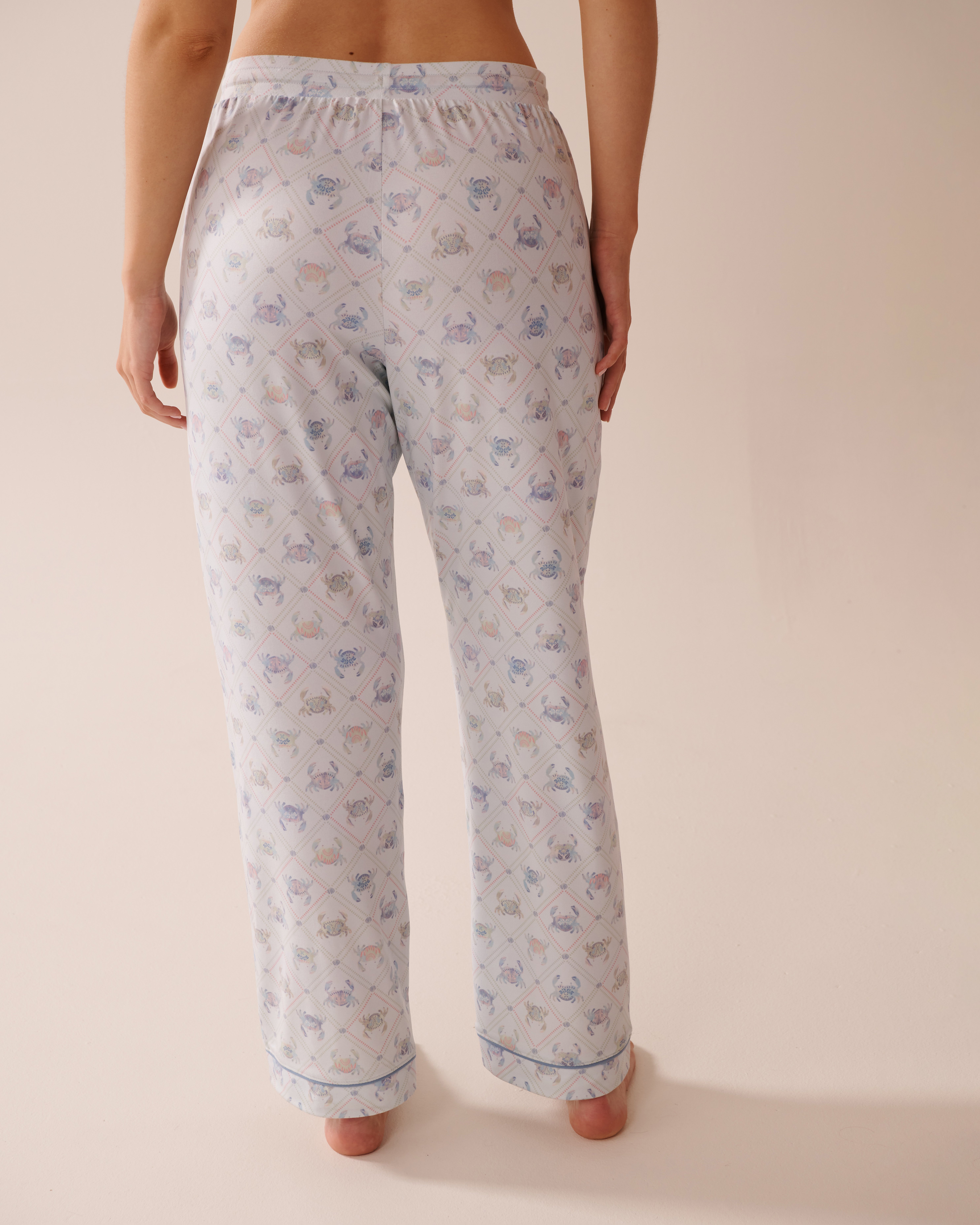 LA VIE EN ROSE Pantalon de pyjama ultra doux imprimé crabe Bleu mer/Crabe 40200728 - View1