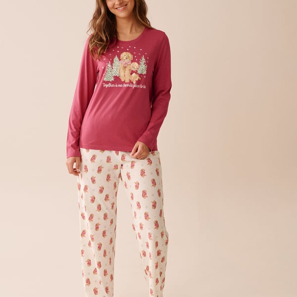 LVR Sleepwear Set Dog Pink XL #1847
