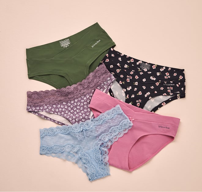 Five colorful panties on promo at la Vie en rose: buy 3, get 2 free.