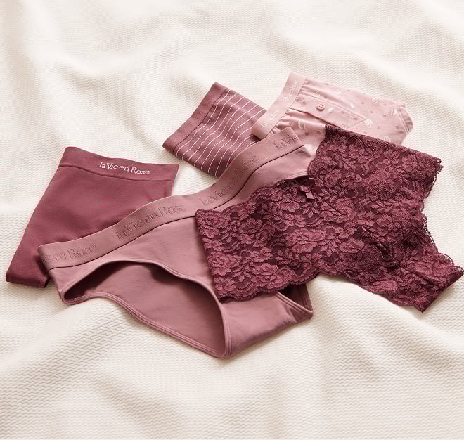 Five colorful panties on promo at la Vie en rose: buy 3, get 2 free.