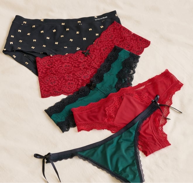 Five colorful panties on promo at la Vie en rose: buy 3, get 2 free.