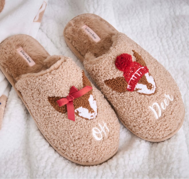 Folded red Christmas pajama