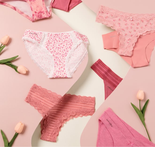 Pink panties in different cuts and shades