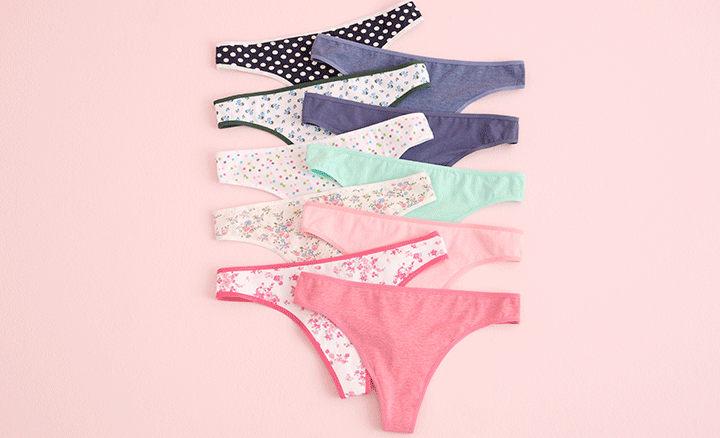A variety of panties in different patterns and colors