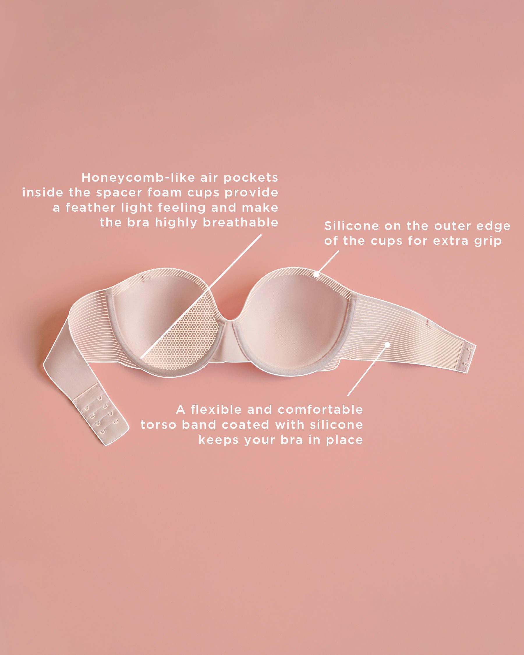 Lightly Lined Spacer Foam Strapless Bra