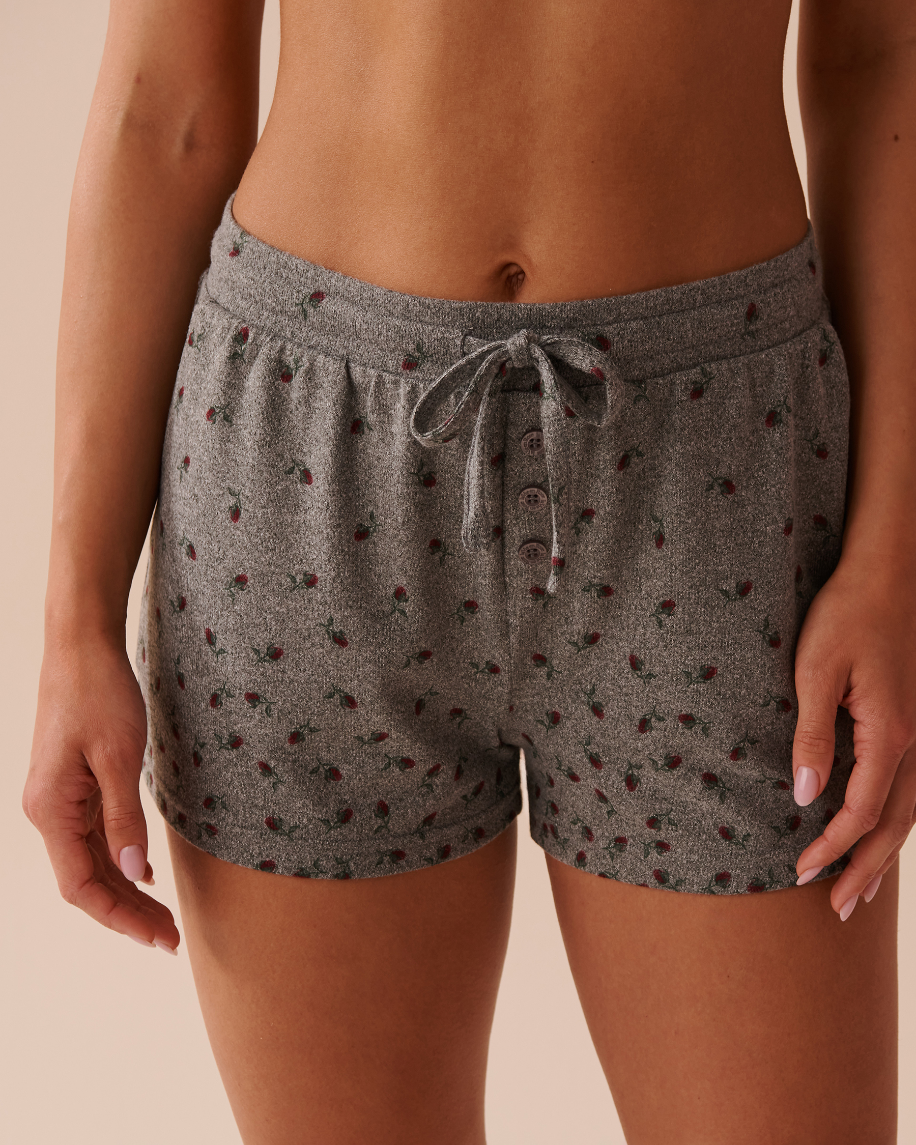 Rose Print Recycled Fibers Pajama Shorts