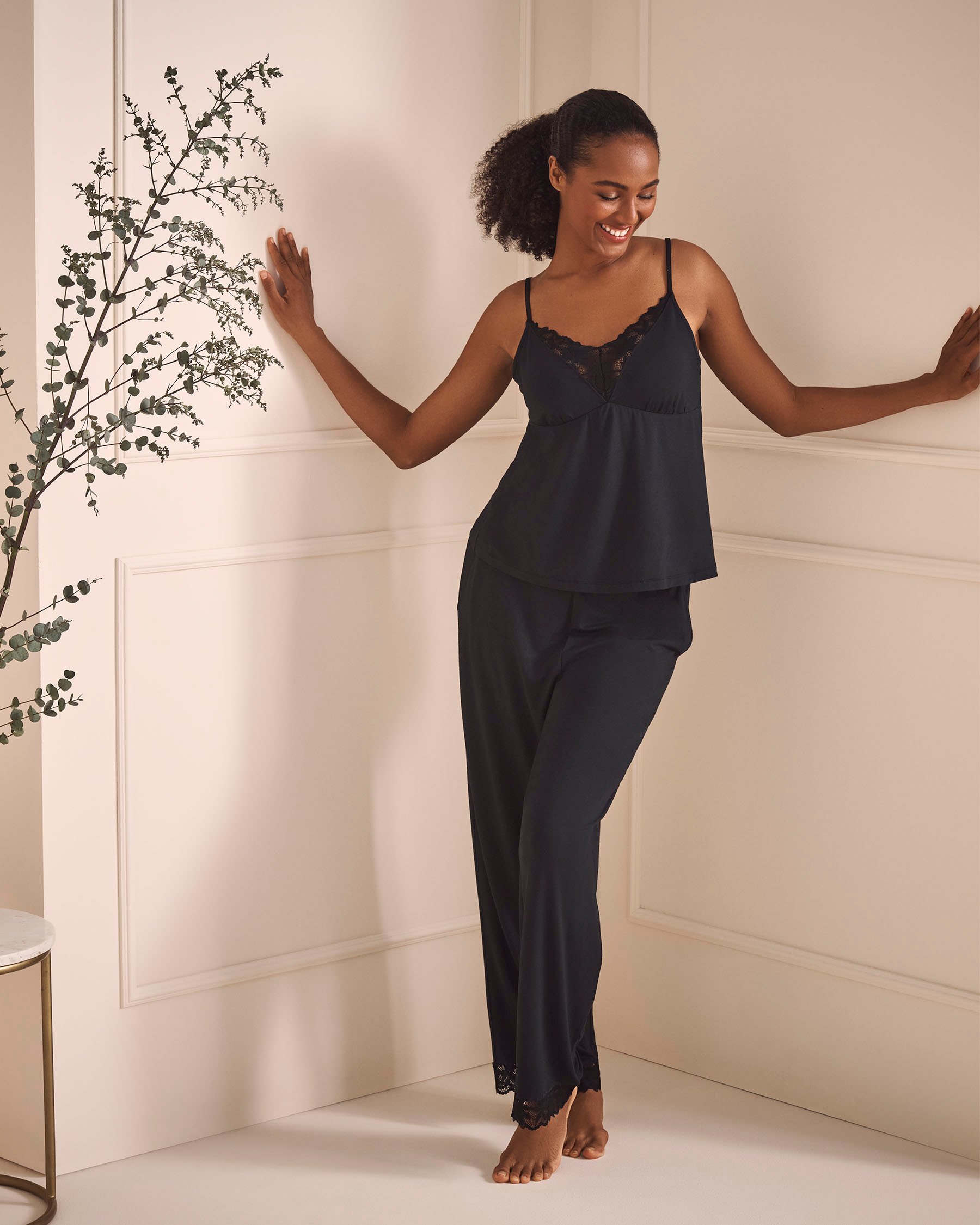 Lace Detail Modal Pants