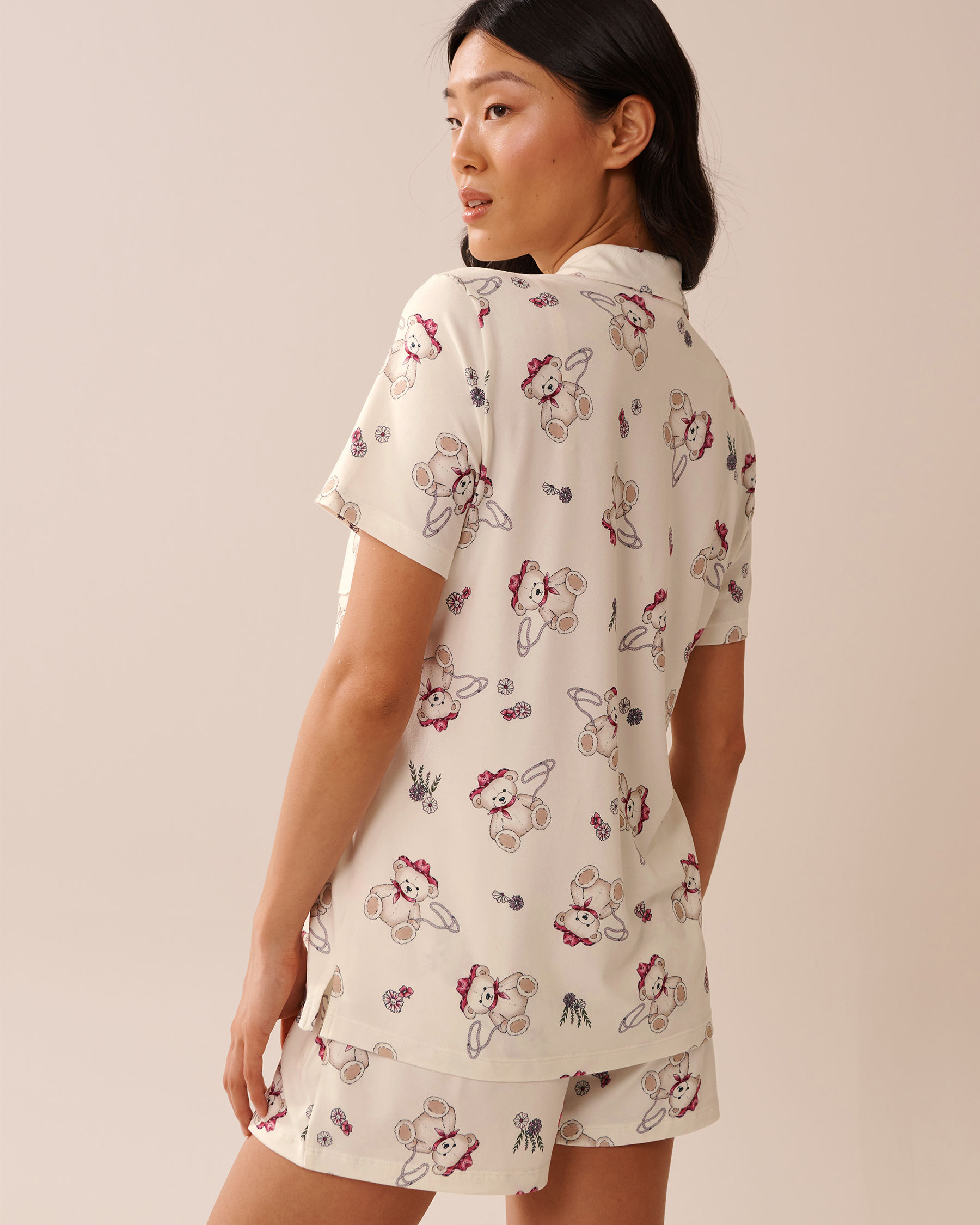 Cowboy Teddy Bear Print Super Soft Button-down Shirt