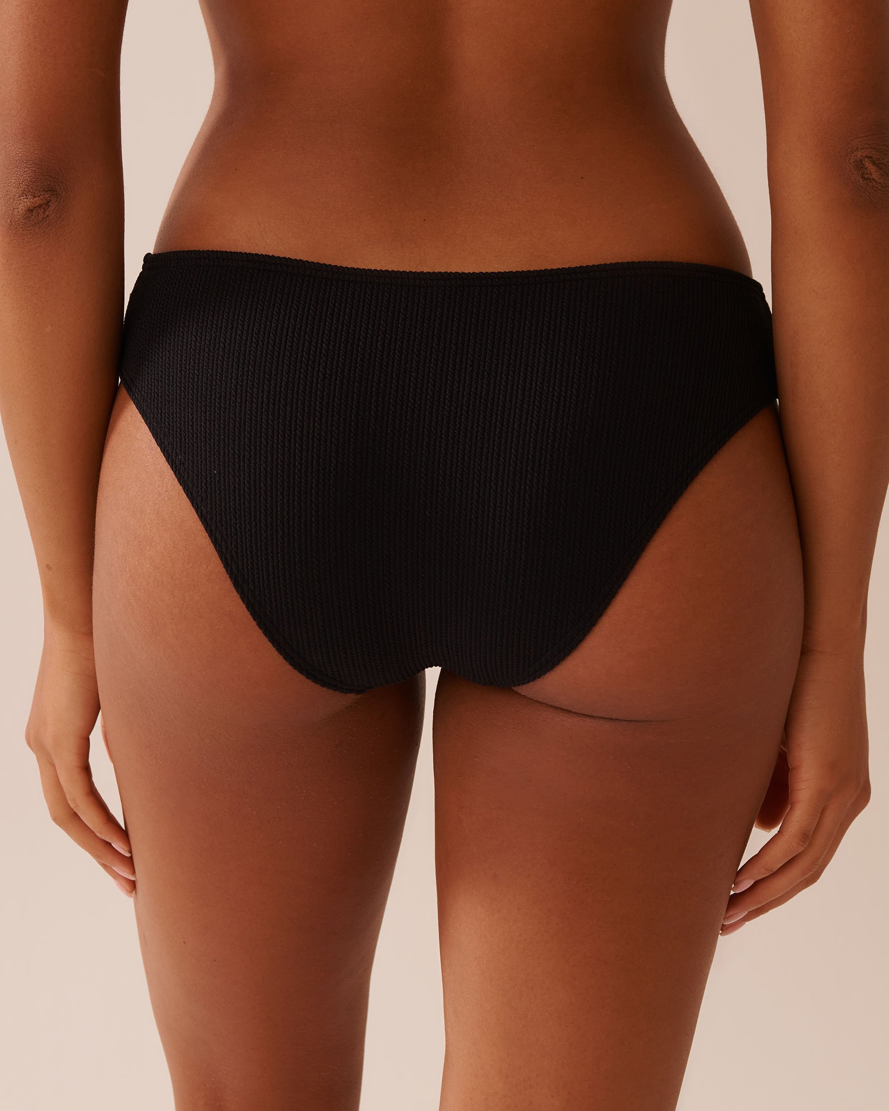 SOLID Textured Front Knot Brazilian Bikini Bottom