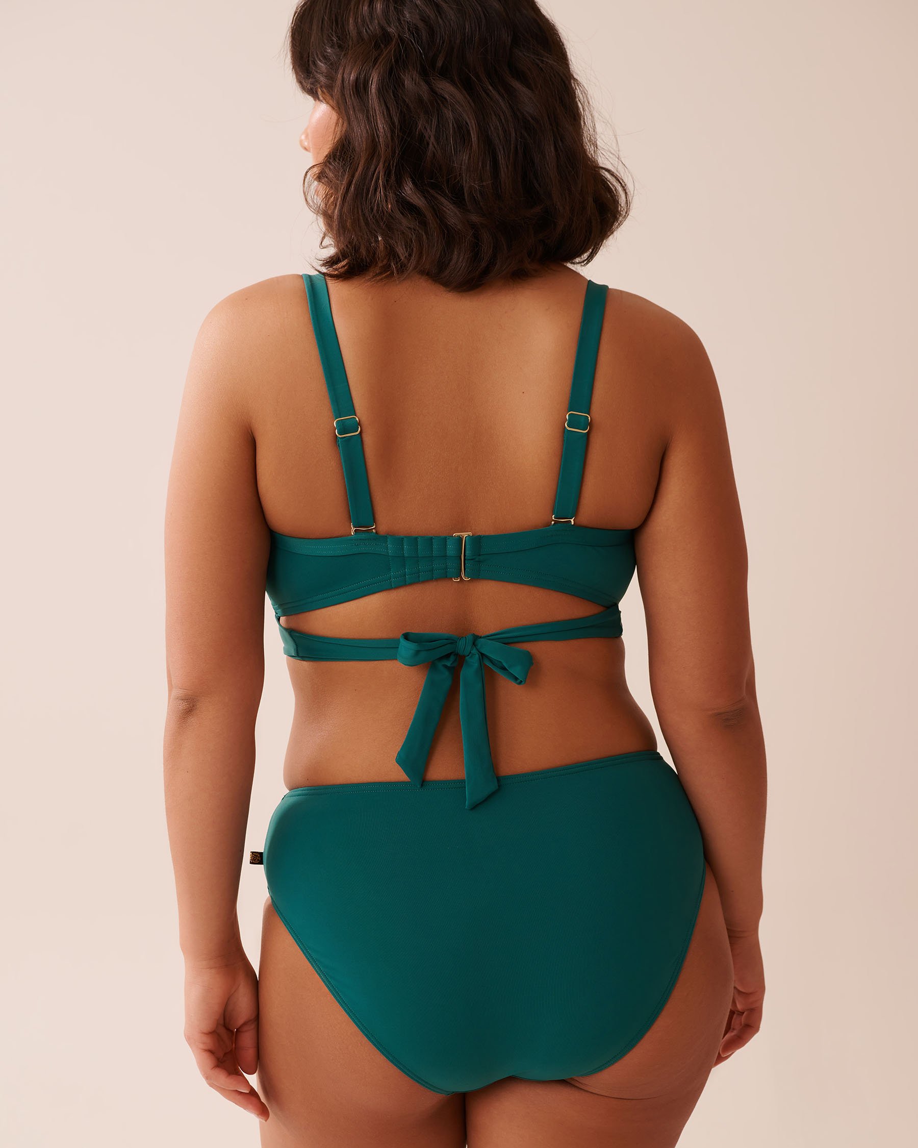 Haut de bikini drapé bonnet D TEAL BLUE