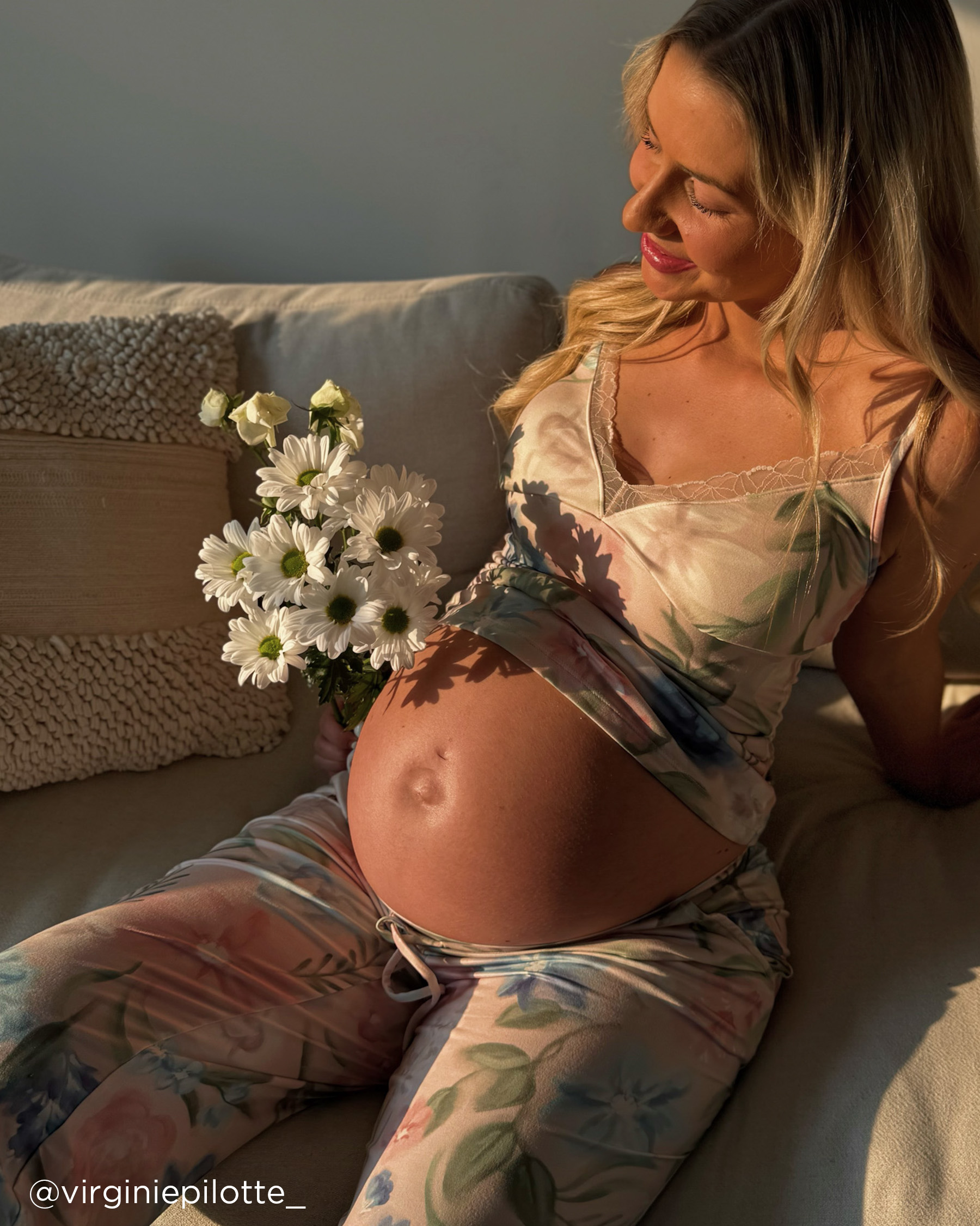 Watercolour Flower Print Super Soft Pajama Pants