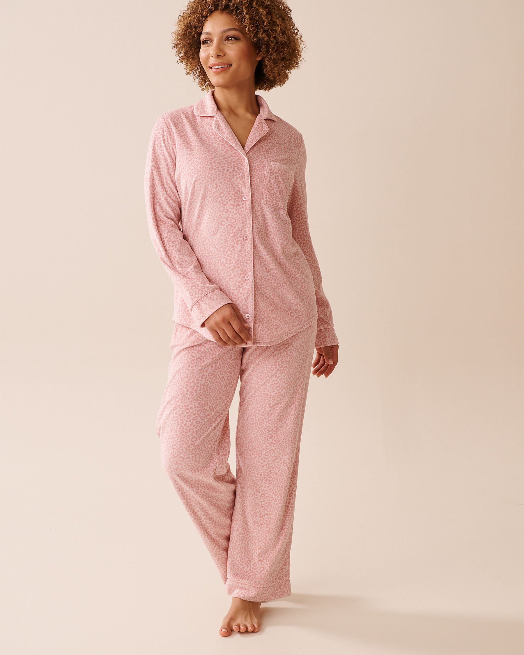 Floral Print Soft Velour PJ Set