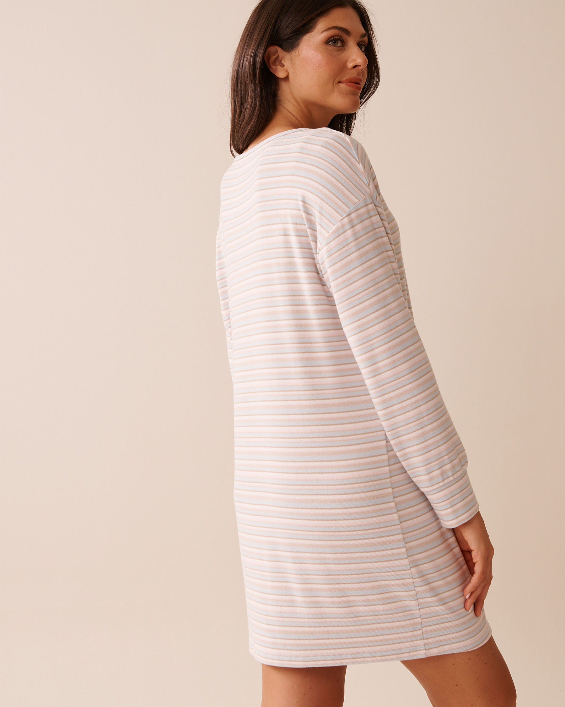 Pastel Stripe Recycled Fibers Long Sleeve Sleepshirt