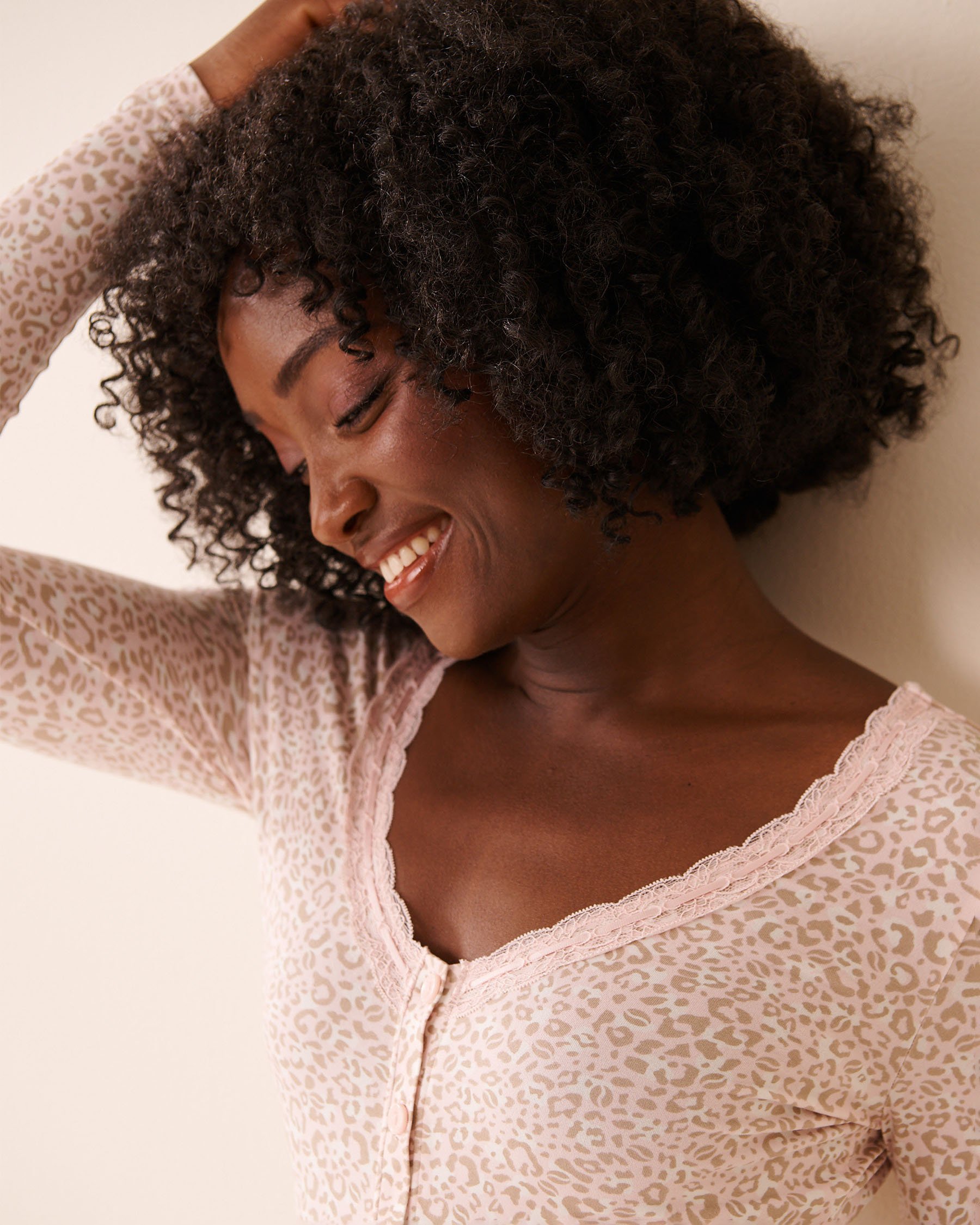 Pink Leopard Print Super Soft Long Sleeve Romper