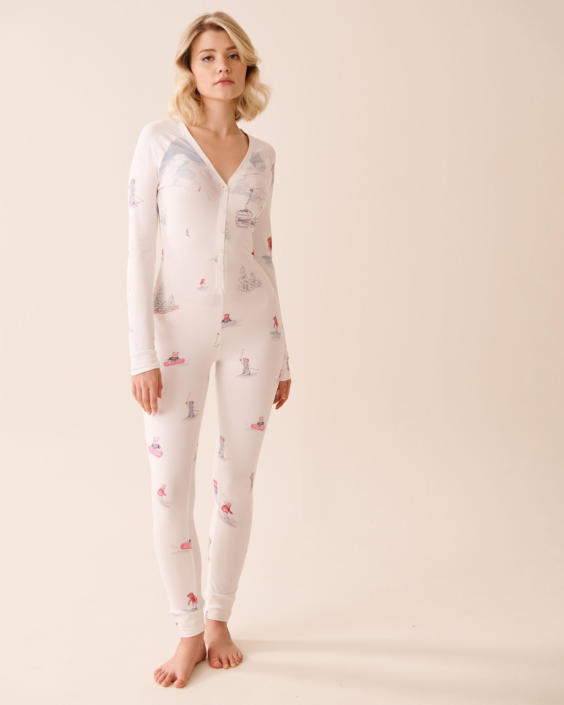 Après-Ski Print Super Soft Long Sleeve Jumpsuit