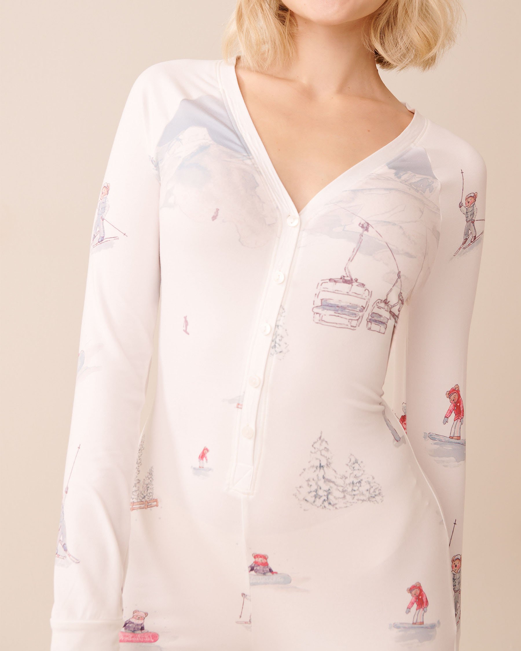 Après-Ski Print Super Soft Long Sleeve Jumpsuit