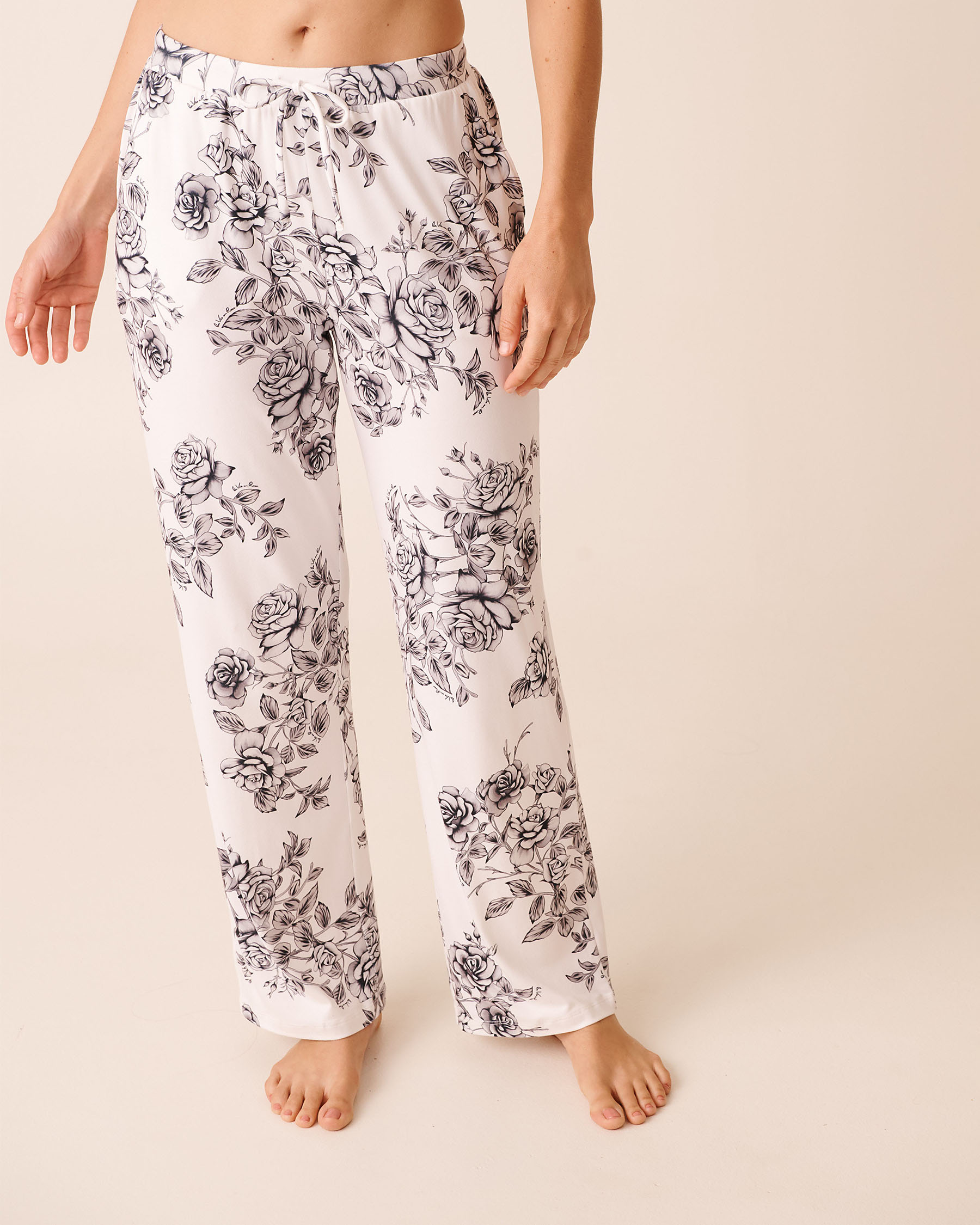 Black Rose Print Super Soft Pajama Pants