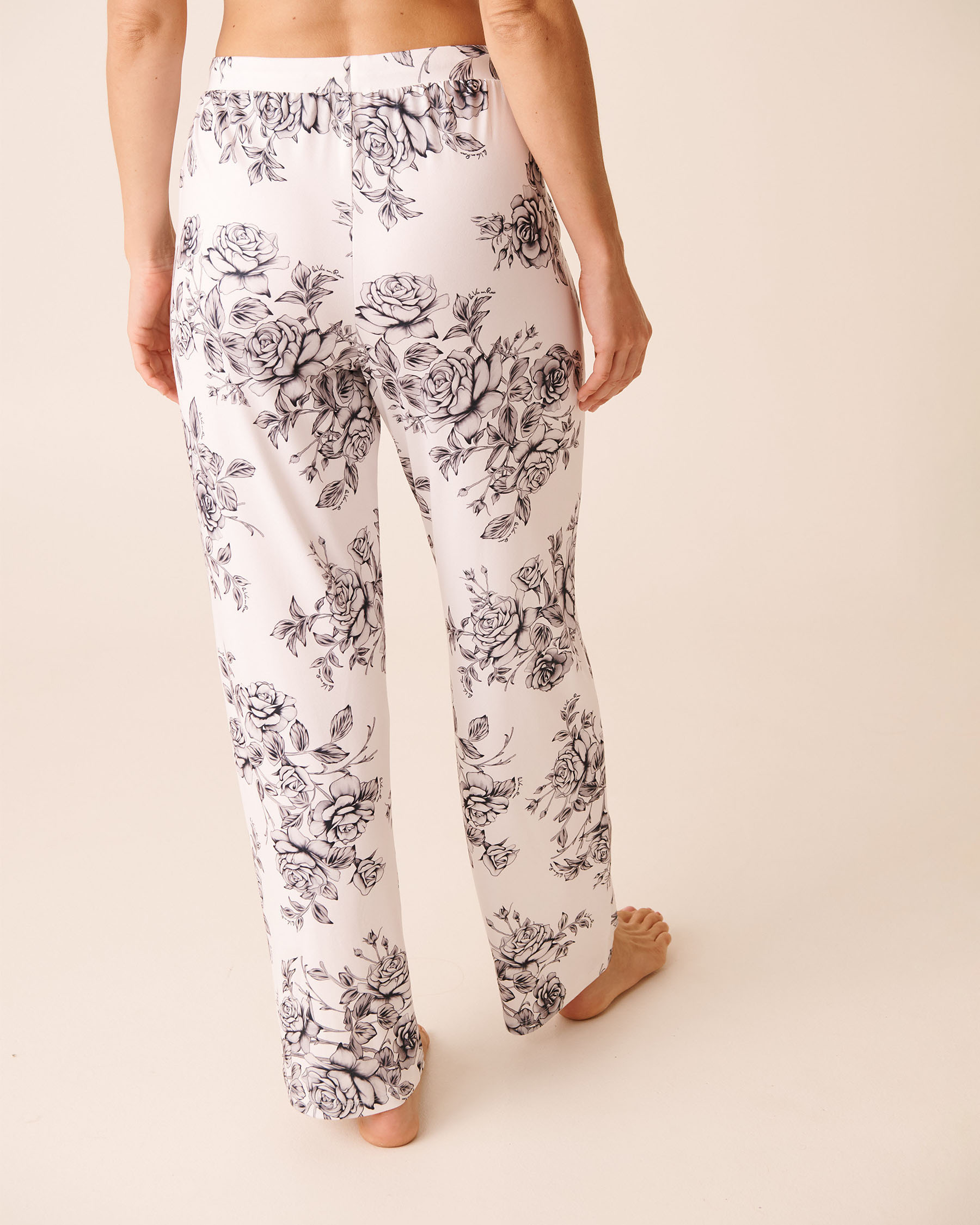 Black Rose Print Super Soft Pajama Pants