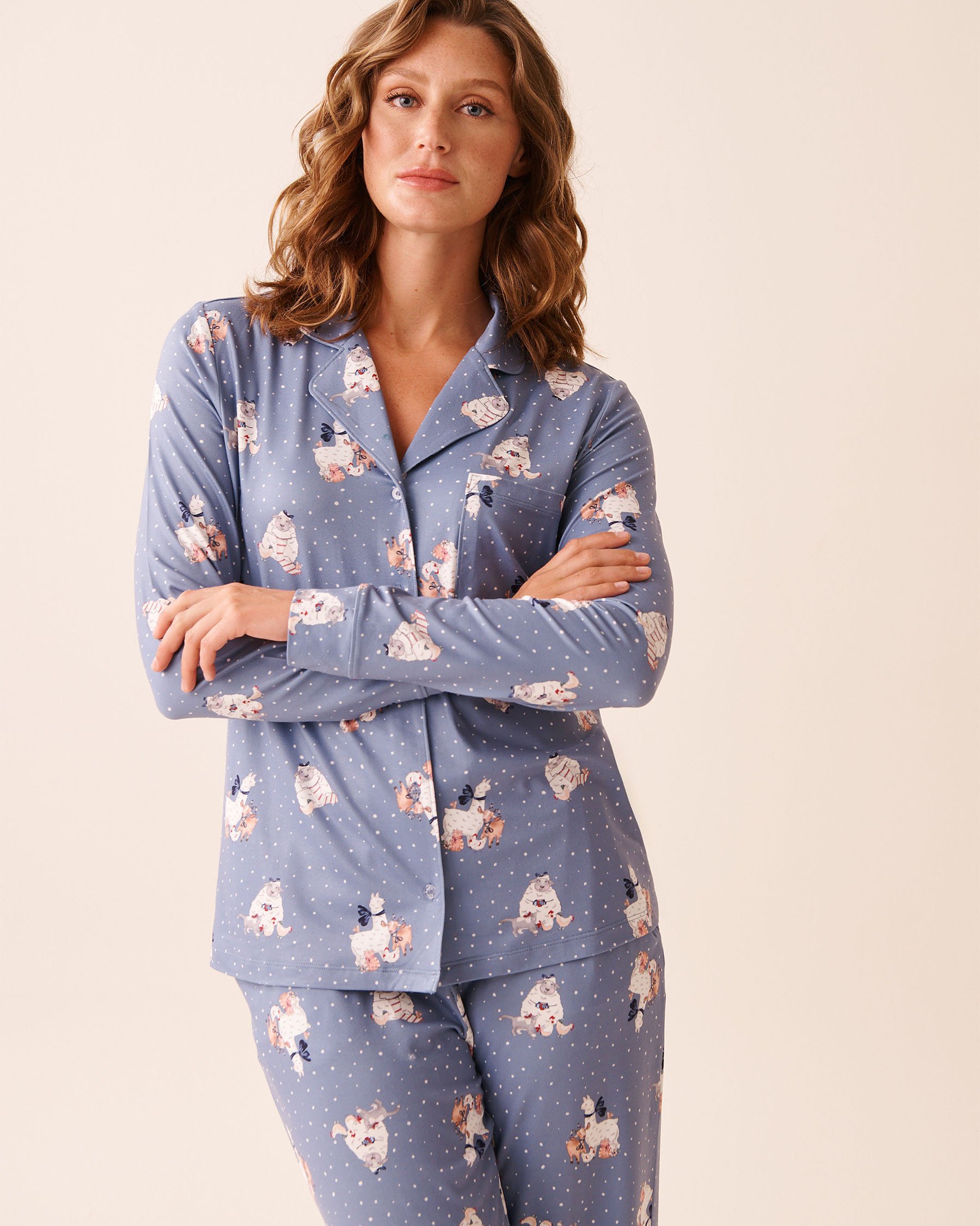 Farm Friends Print Super Soft Button-down Shirt