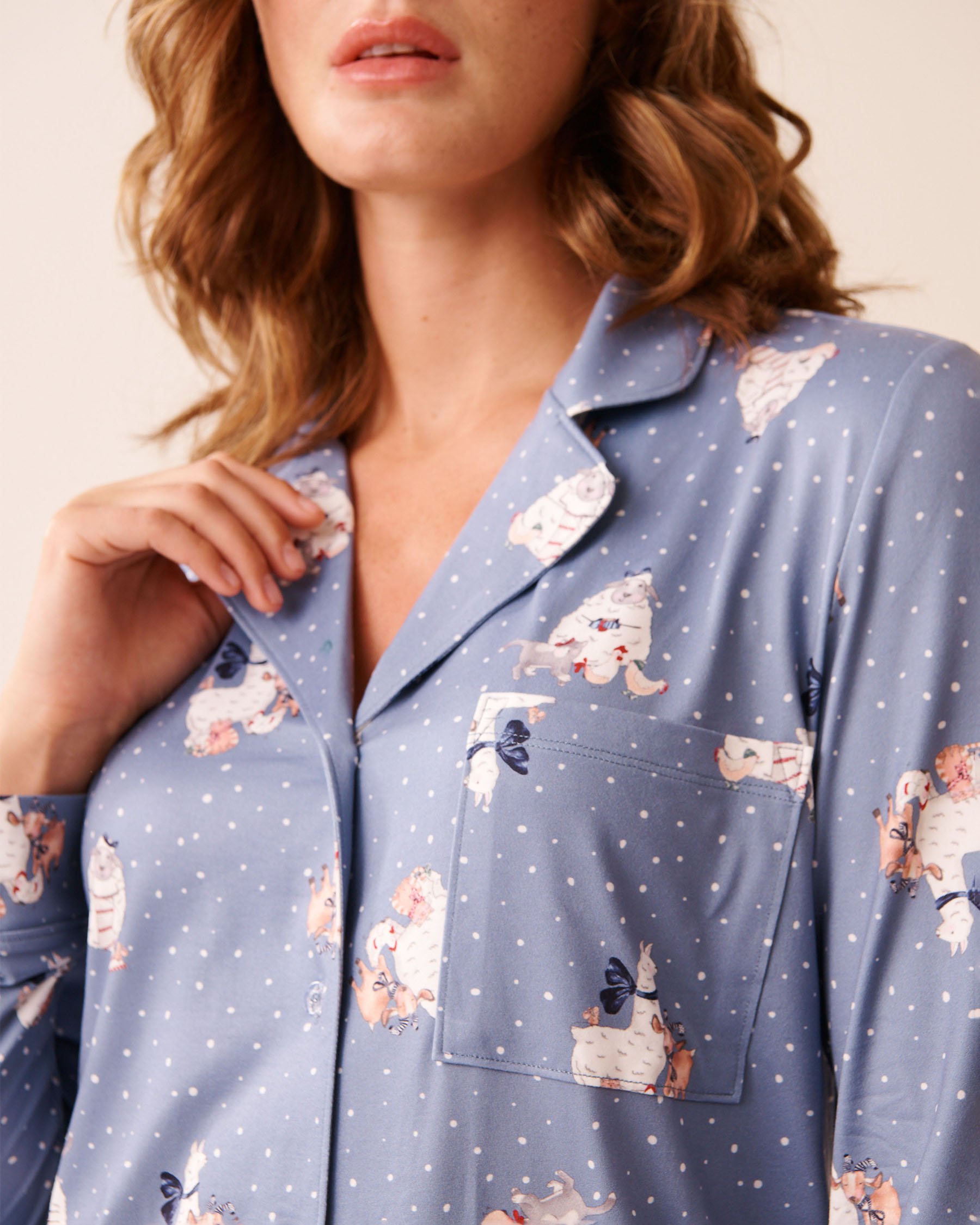 Farm Friends Print Super Soft Button-down Shirt