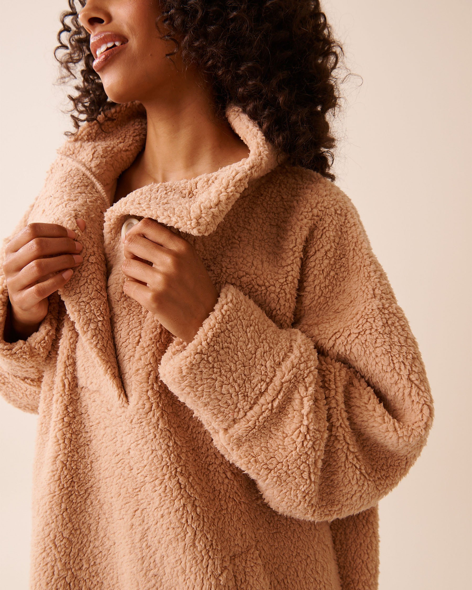 Oversized Button-up Sweatshirt