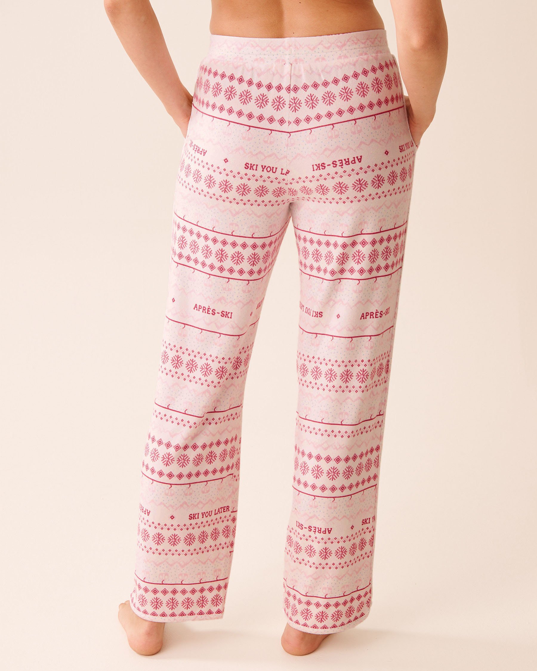 Pink Fair Isle Print Recycled Fibers Pajama Pants