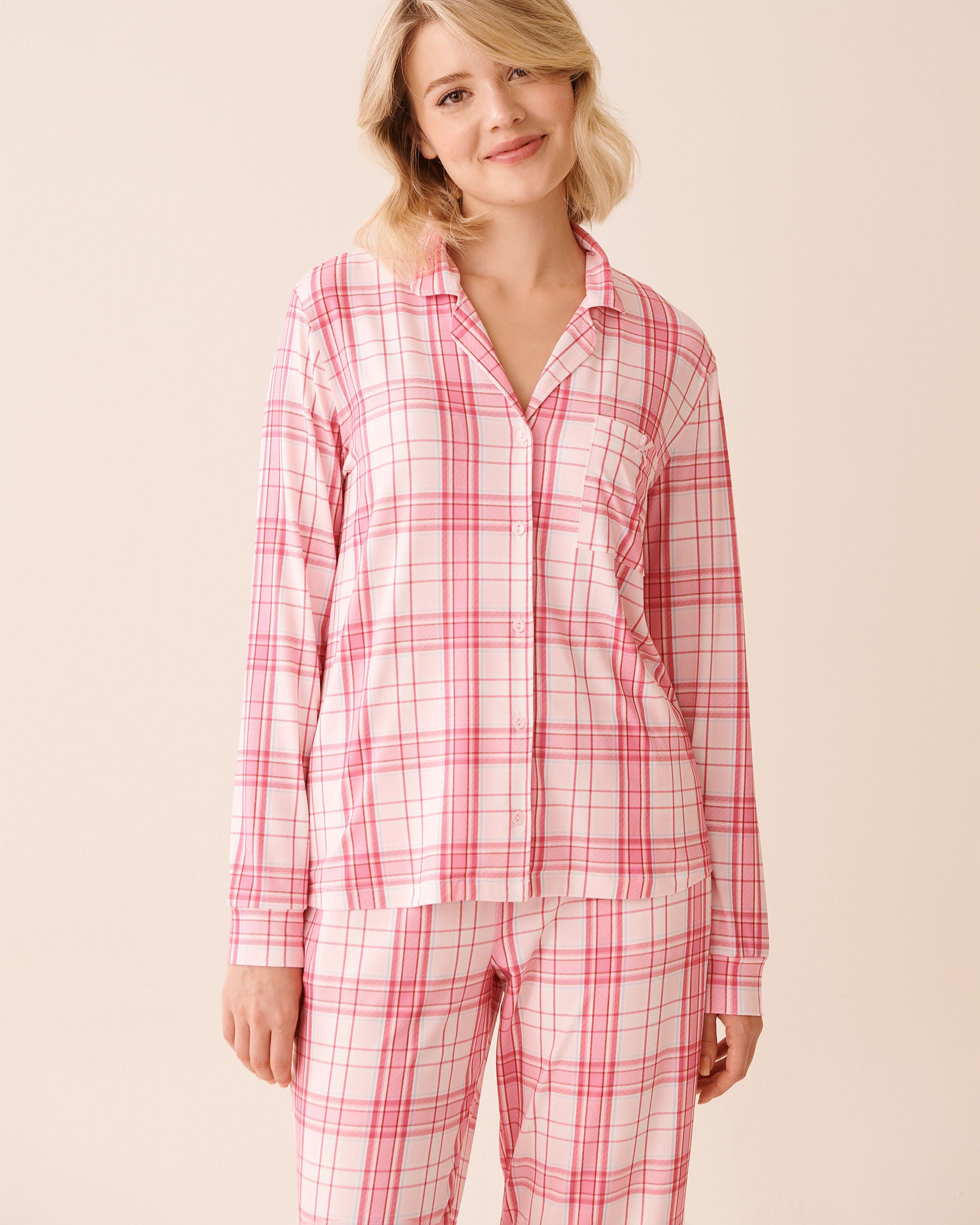 Pink Plaid Super Soft Button-down Shirt