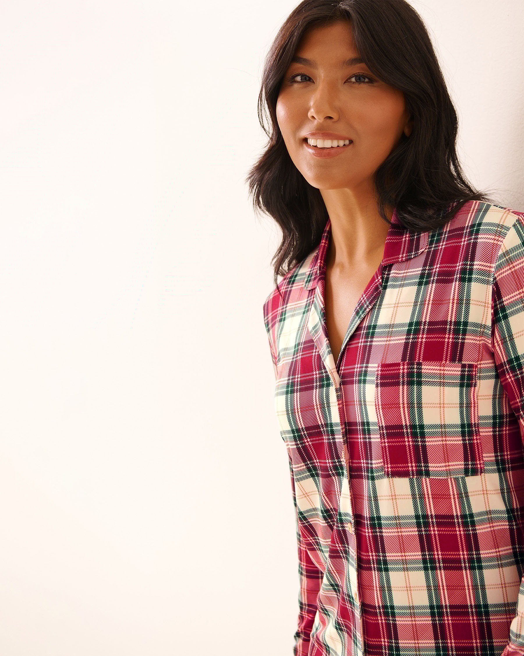 Red Plaid Super Soft Button-down Sleepshirt