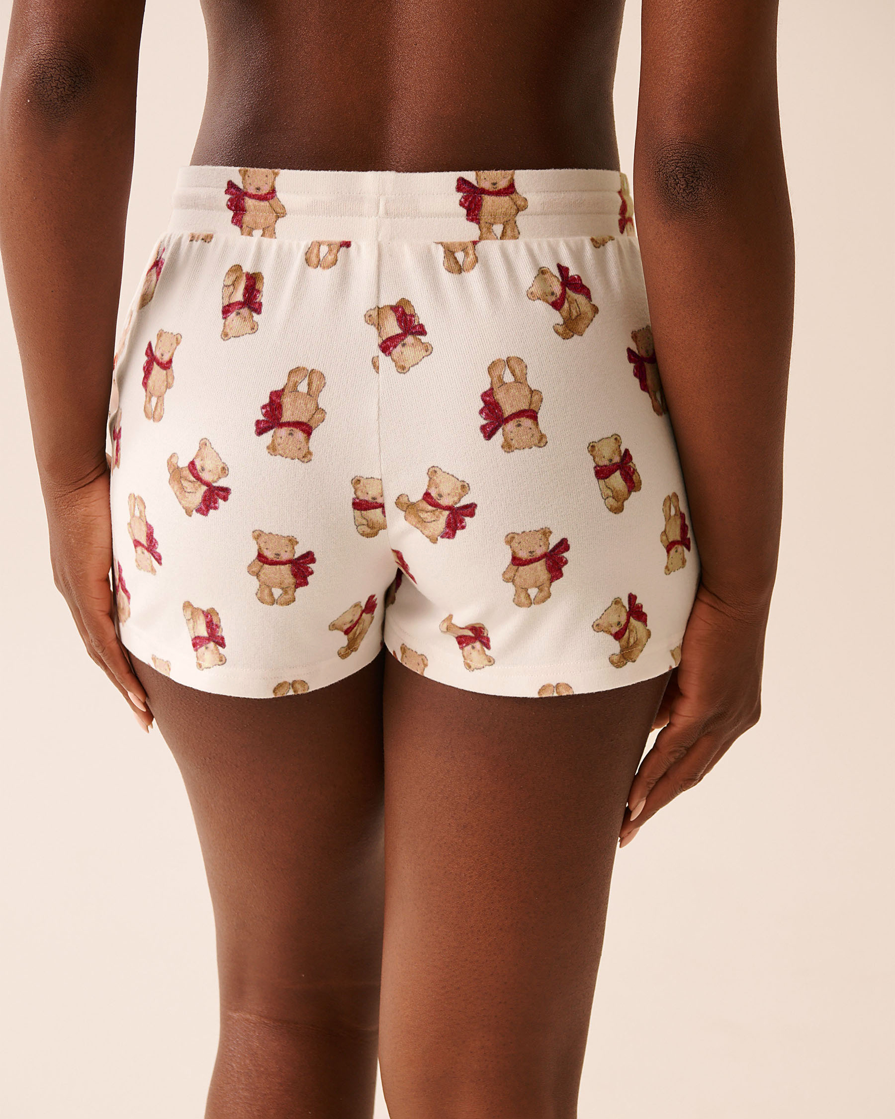 Teddy Bear Print Recycled Fibers Pajama Shorts