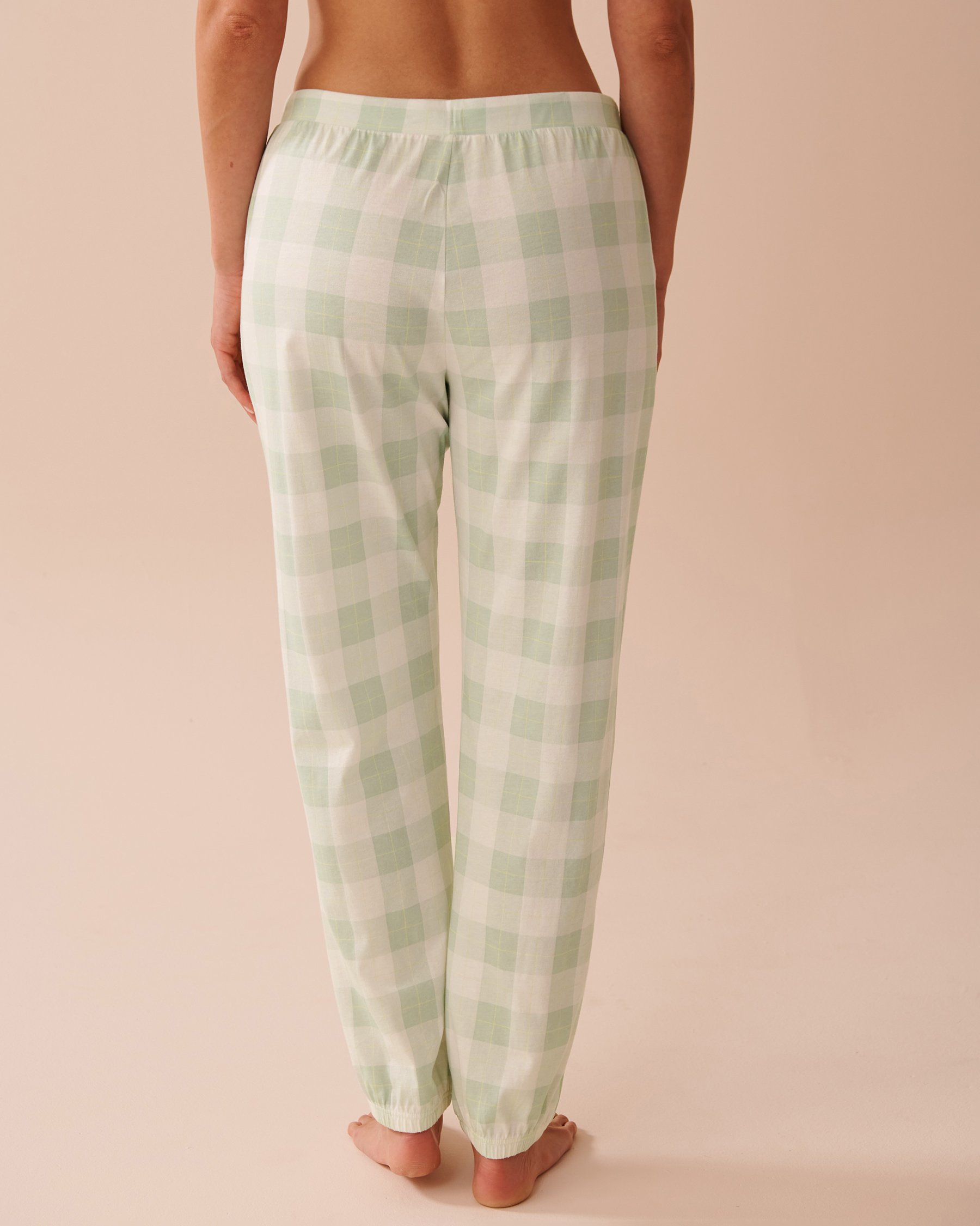 Green Plaid Cotton Jogger Pajama Pants