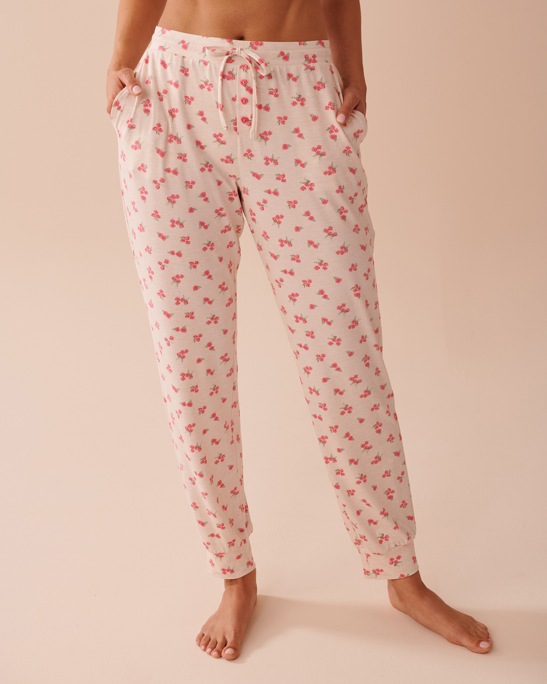 Rose Print Super Soft Jogger Pajama Pants