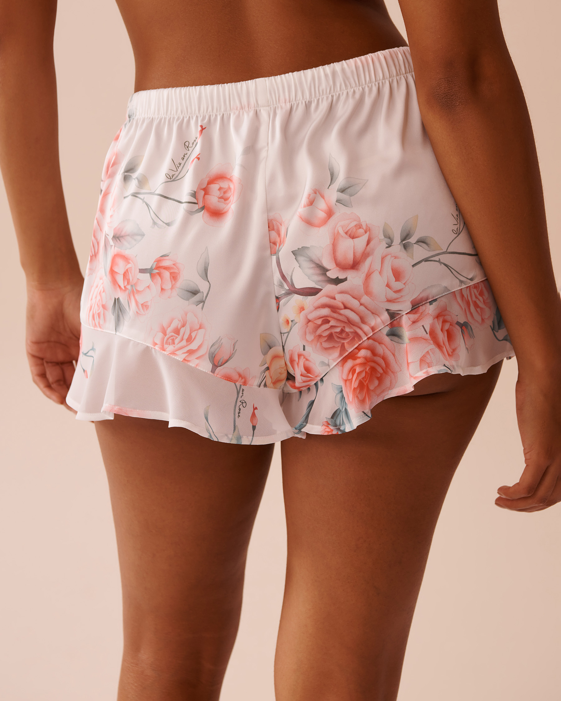 Romantic Bouquet Satin and Chiffon Shorts