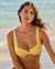 LA VIE EN ROSE AQUA CITRUS Textured Plunge Bikini Top Pastel Lemon 70100715 - View1