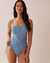 LA VIE EN ROSE AQUA FLORAL PARTY Recycled Fibers Adjustable Side One-piece Swimsuit Floral Party 70400158 - View1