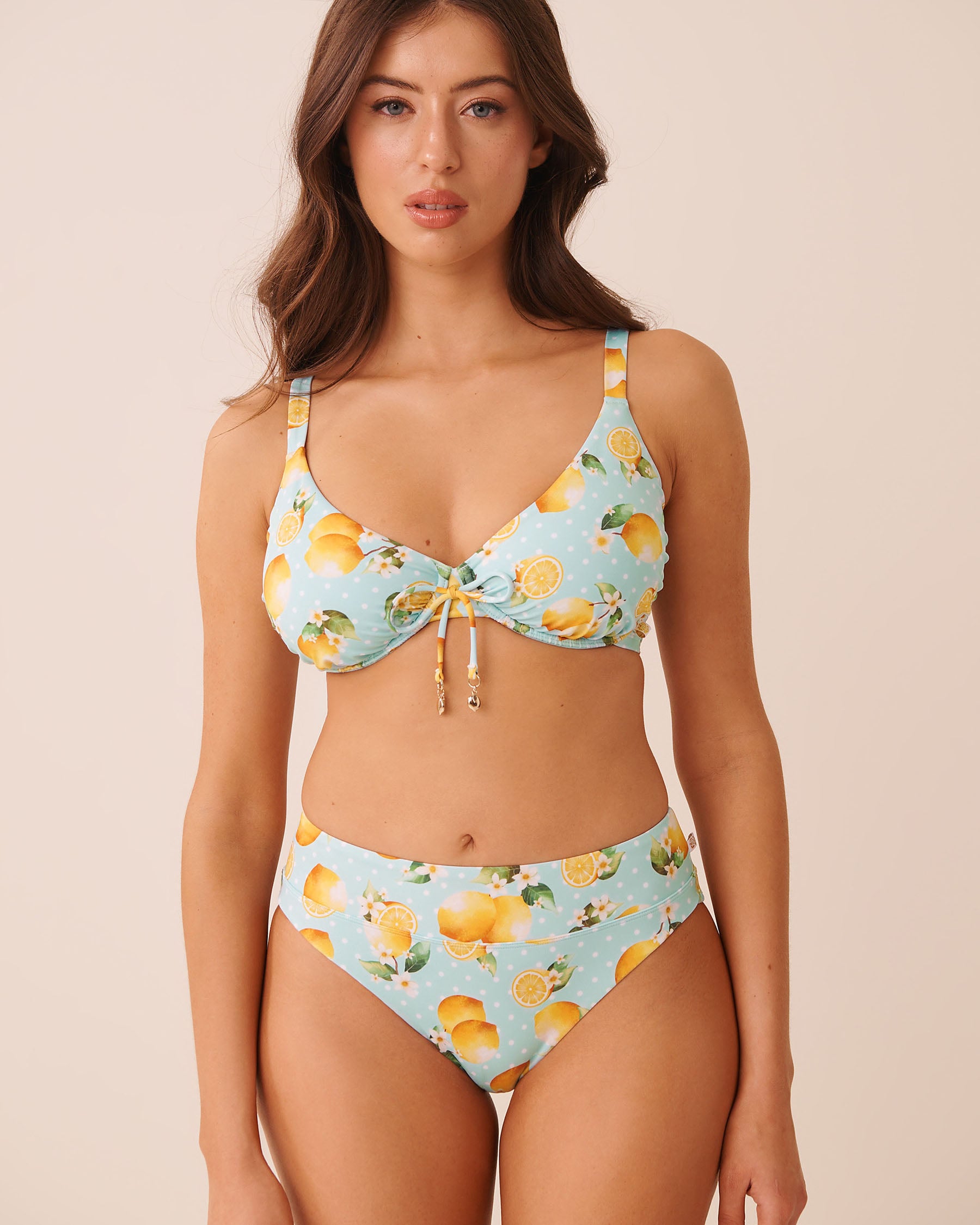 SERENE BLUE D Cup Plunge Bikini Top