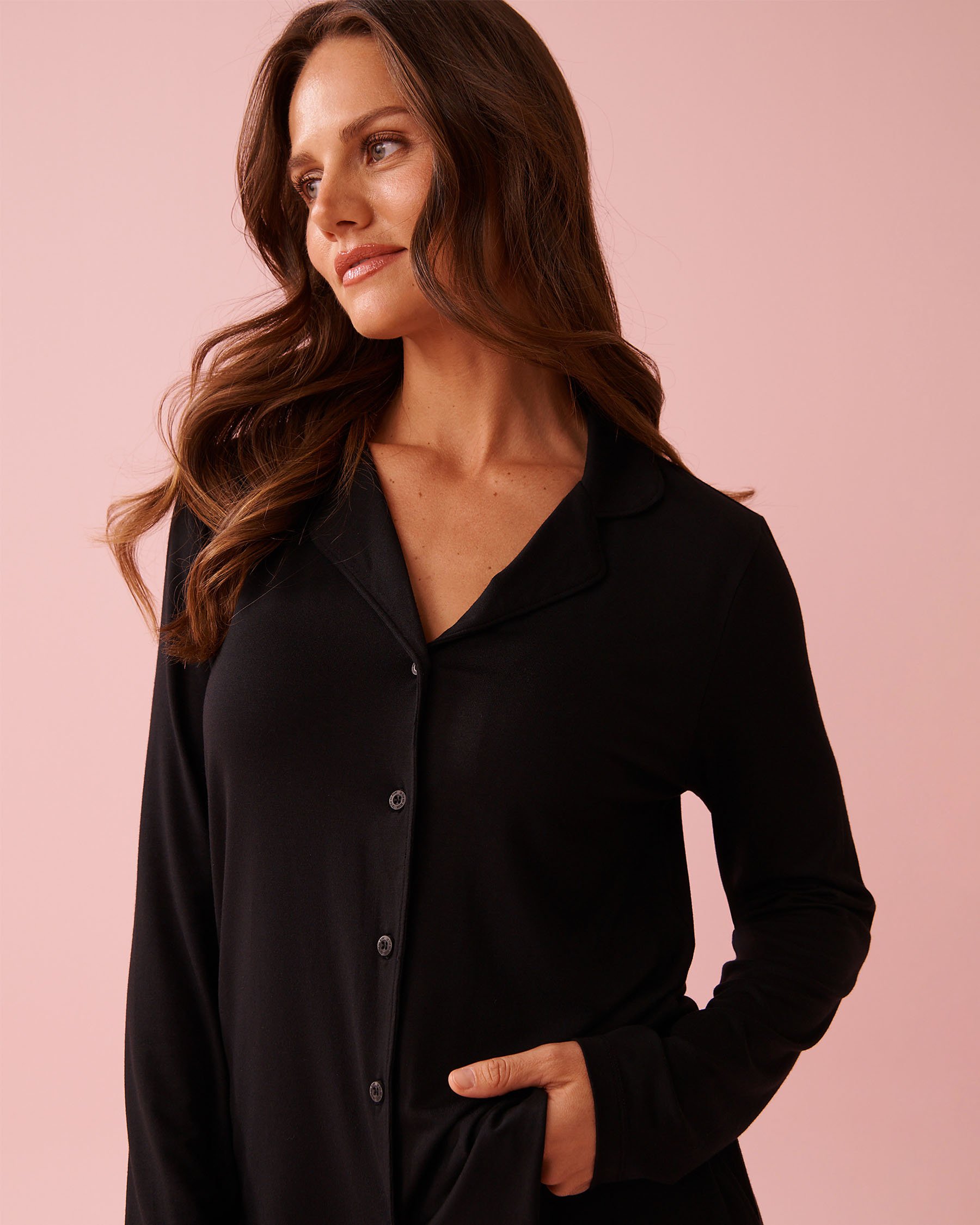 Modal Long Sleeve Button-down Shirt