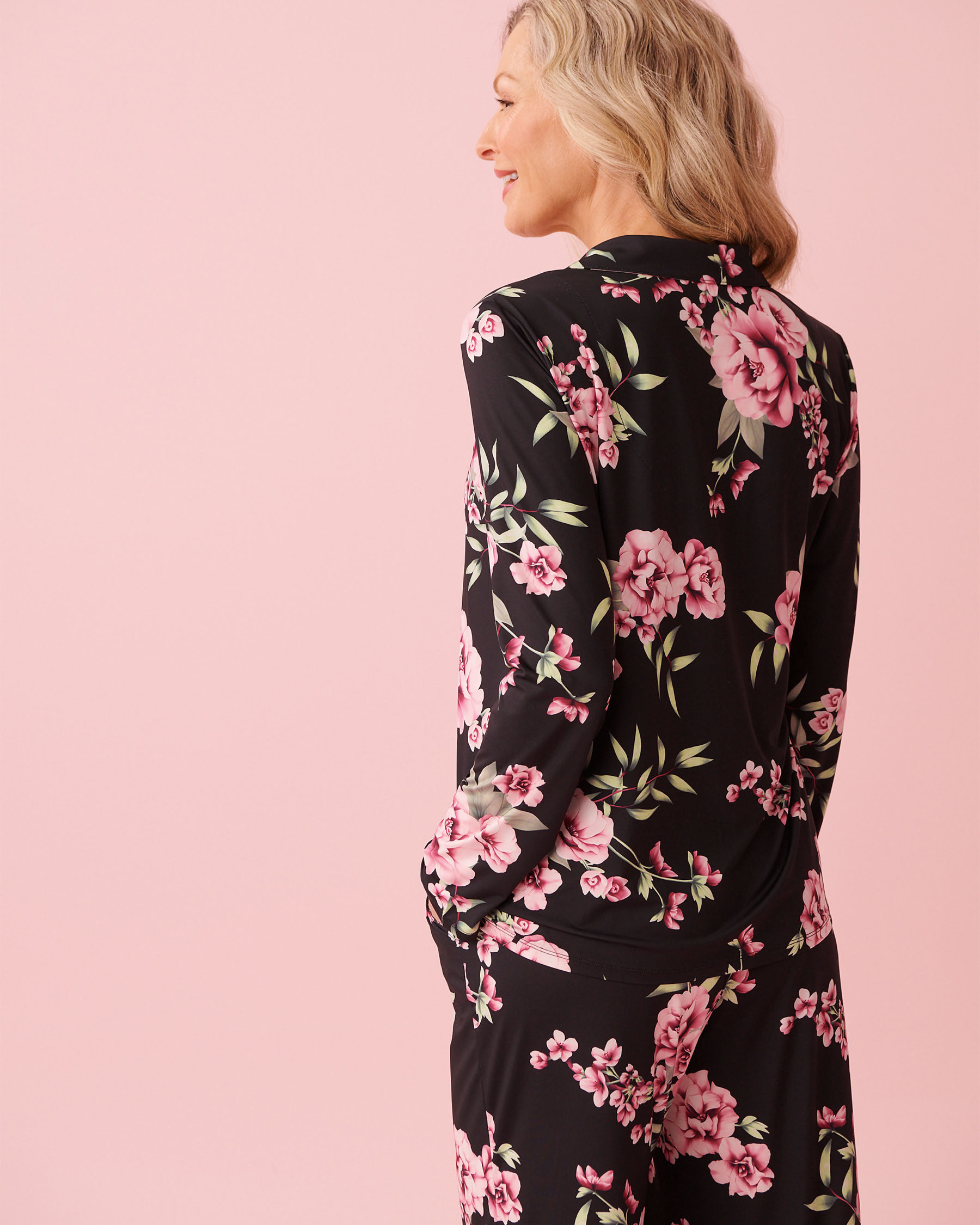 Peony Print Recycled Fibers Button-down Shirt