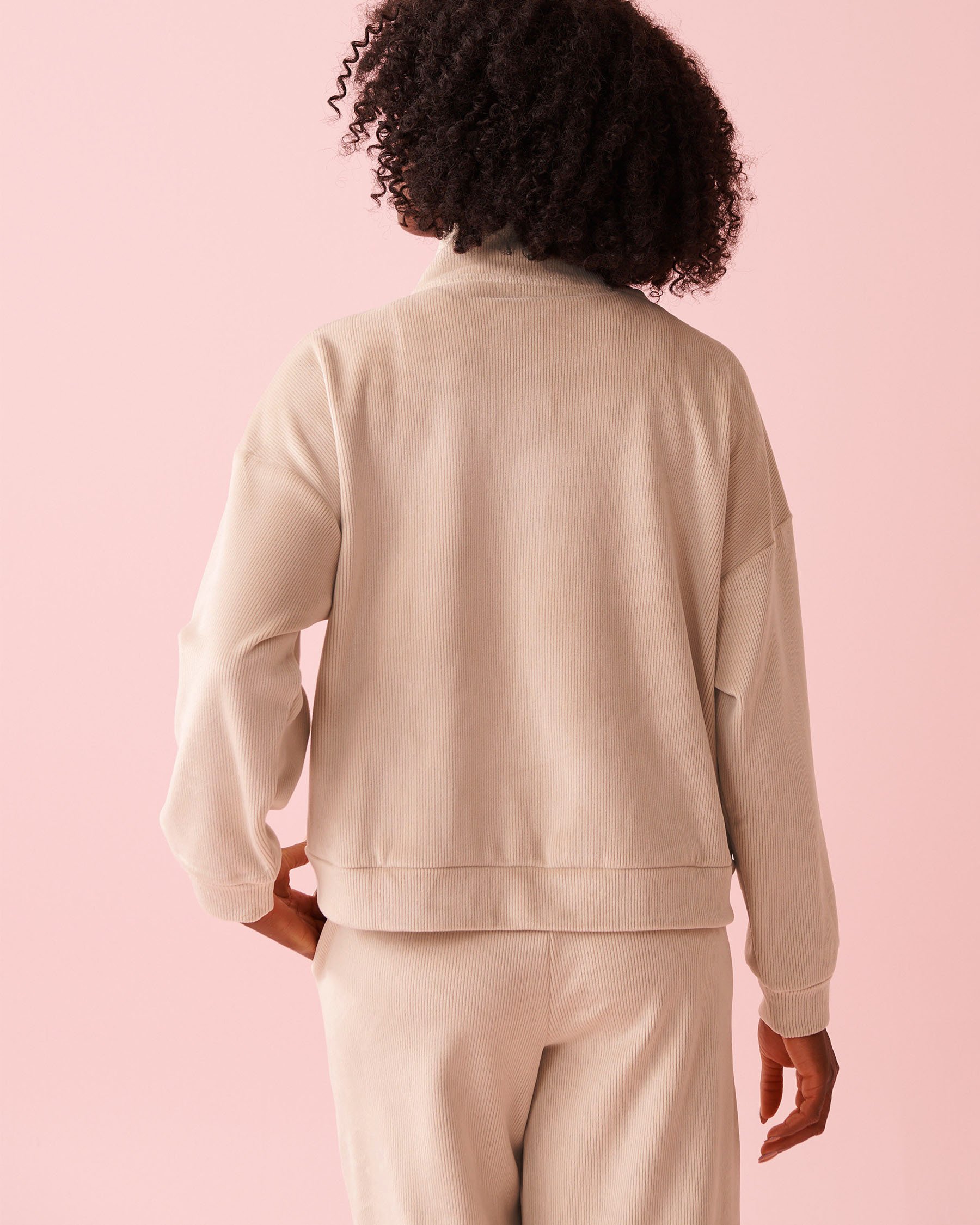 Heavy Ribbed Zip-up Sweatshirt