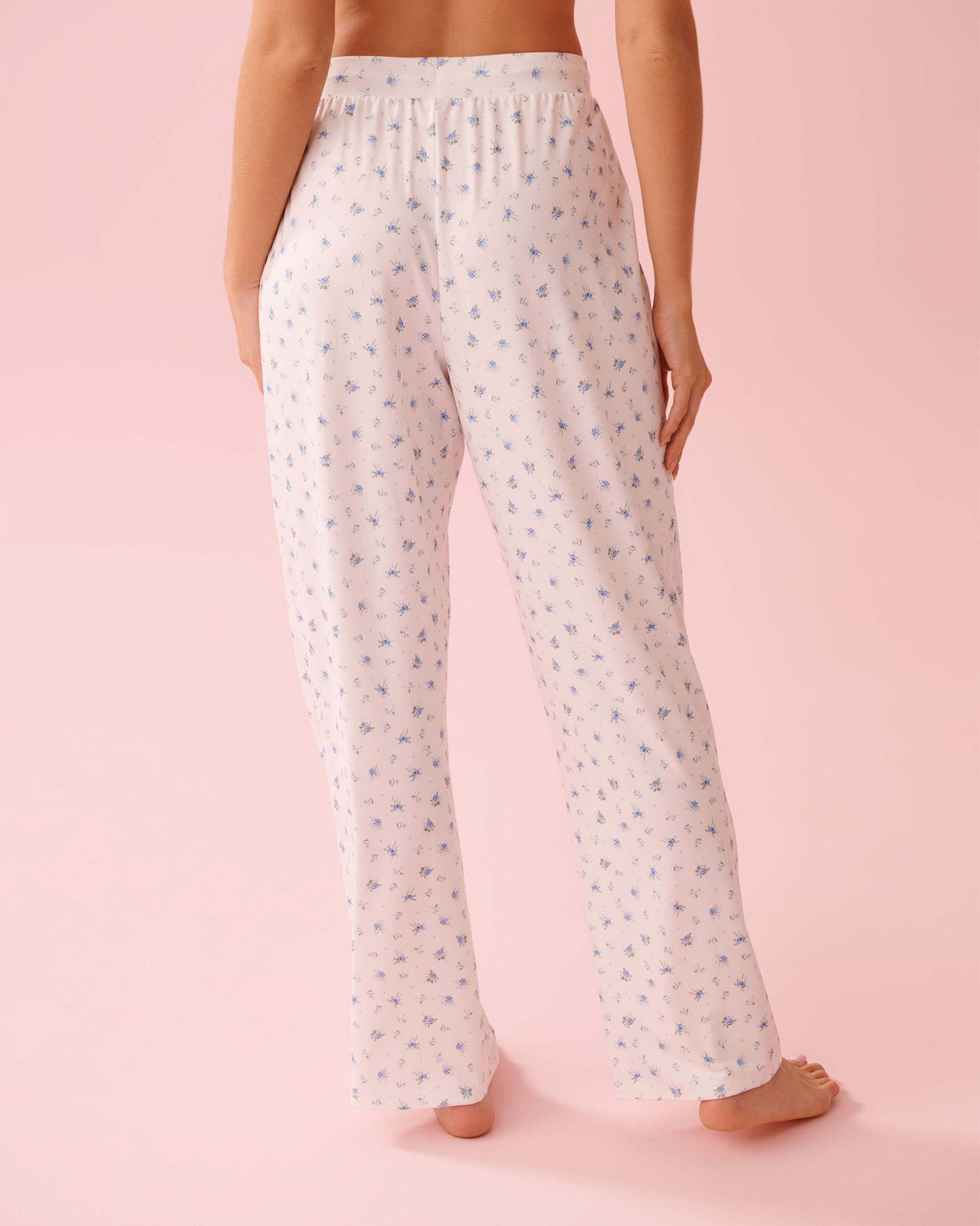 Blue Rose Print Super Soft Pajama Pants