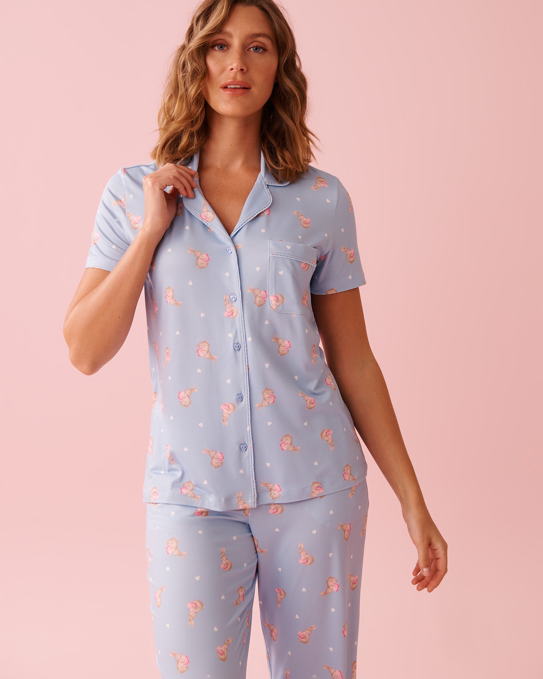 Spa Time Teddy Print Super Soft Button-down Shirt