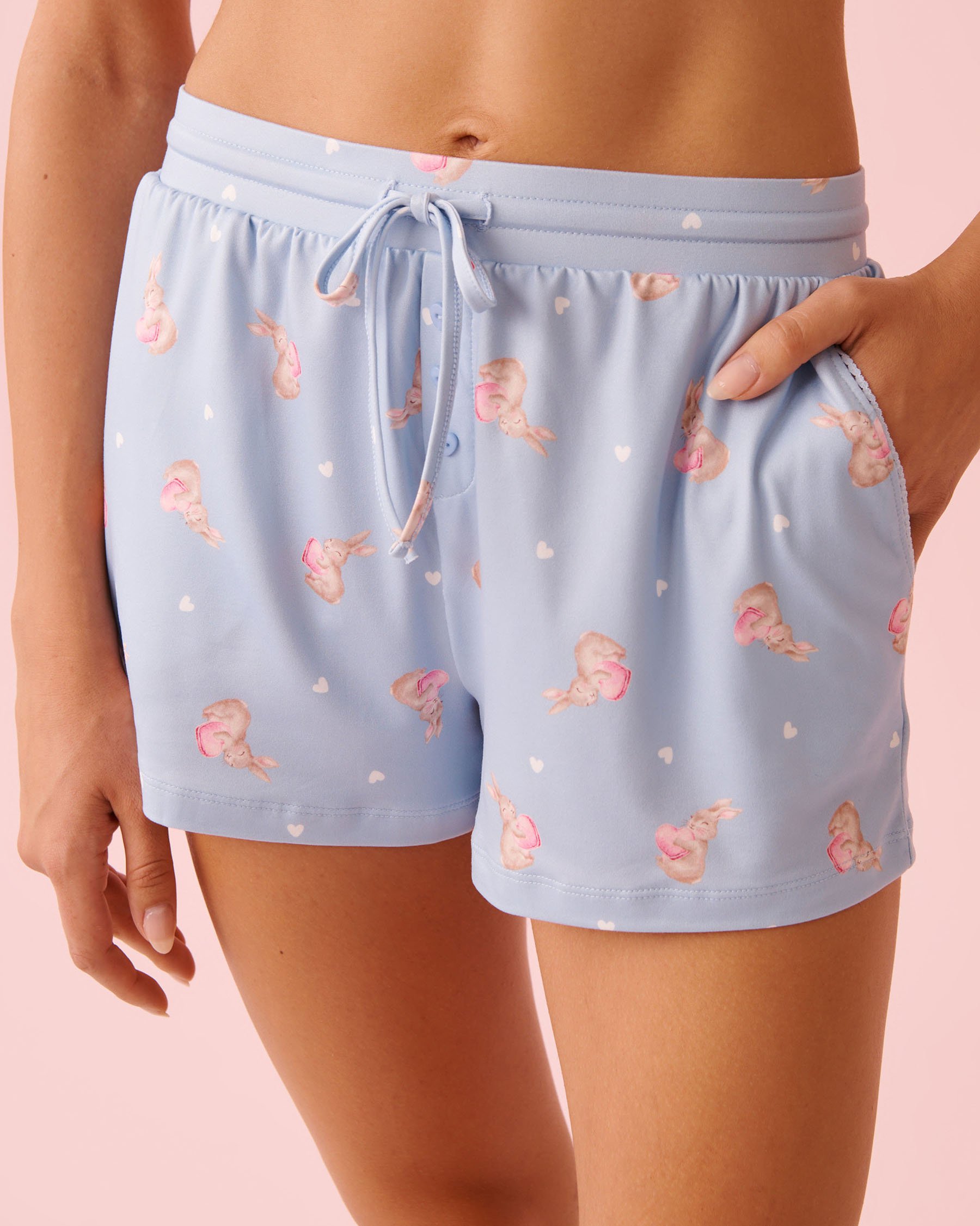 Spa Time Teddy Print Super Soft Pajama Shorts