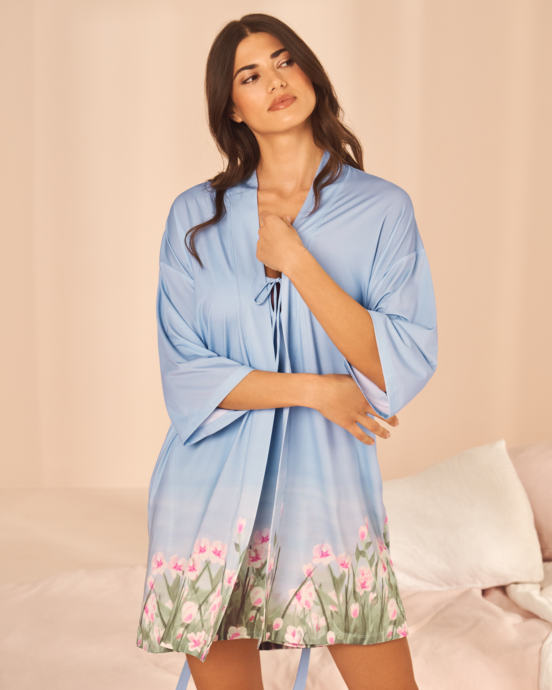 Flower Field Print Kimono