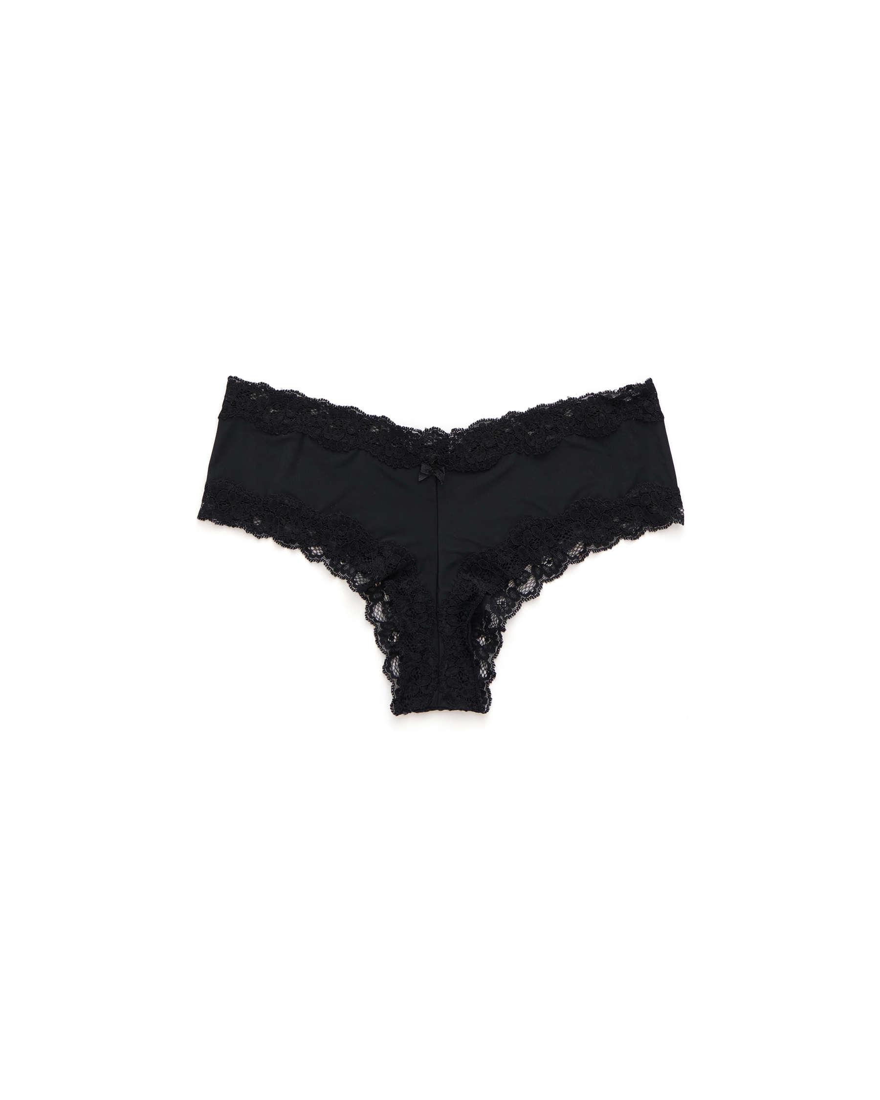 Microfiber and Lace Trim Cheeky Panty