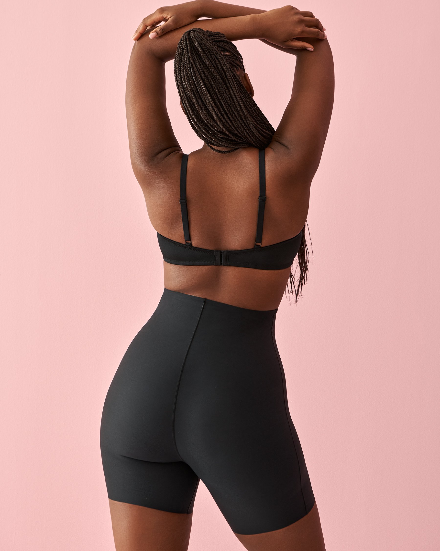 Medium Support Microfiber High Waist Mid-Thigh Shaper Shorts