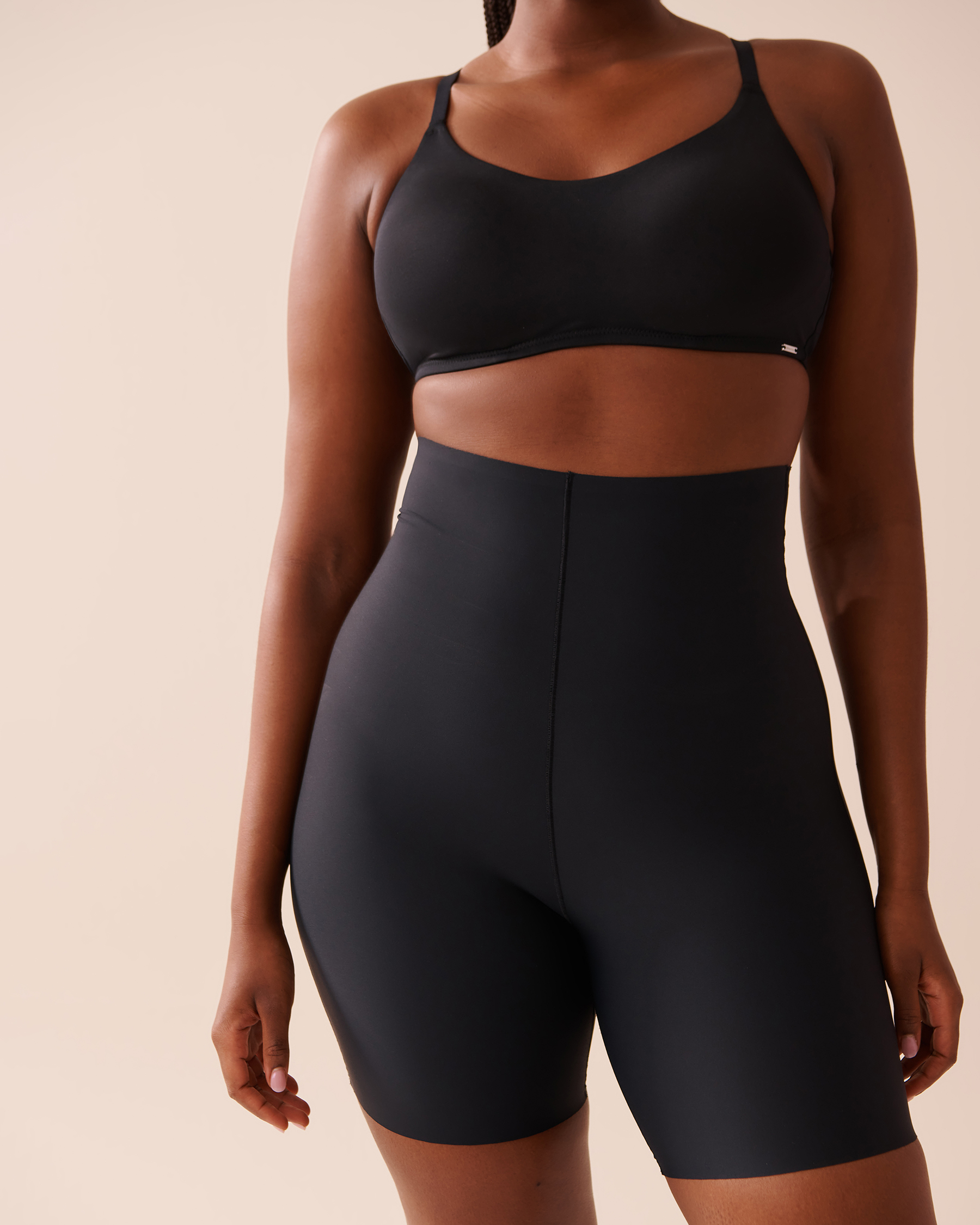 Medium Support Microfiber High Waist Mid-Thigh Shaper Shorts